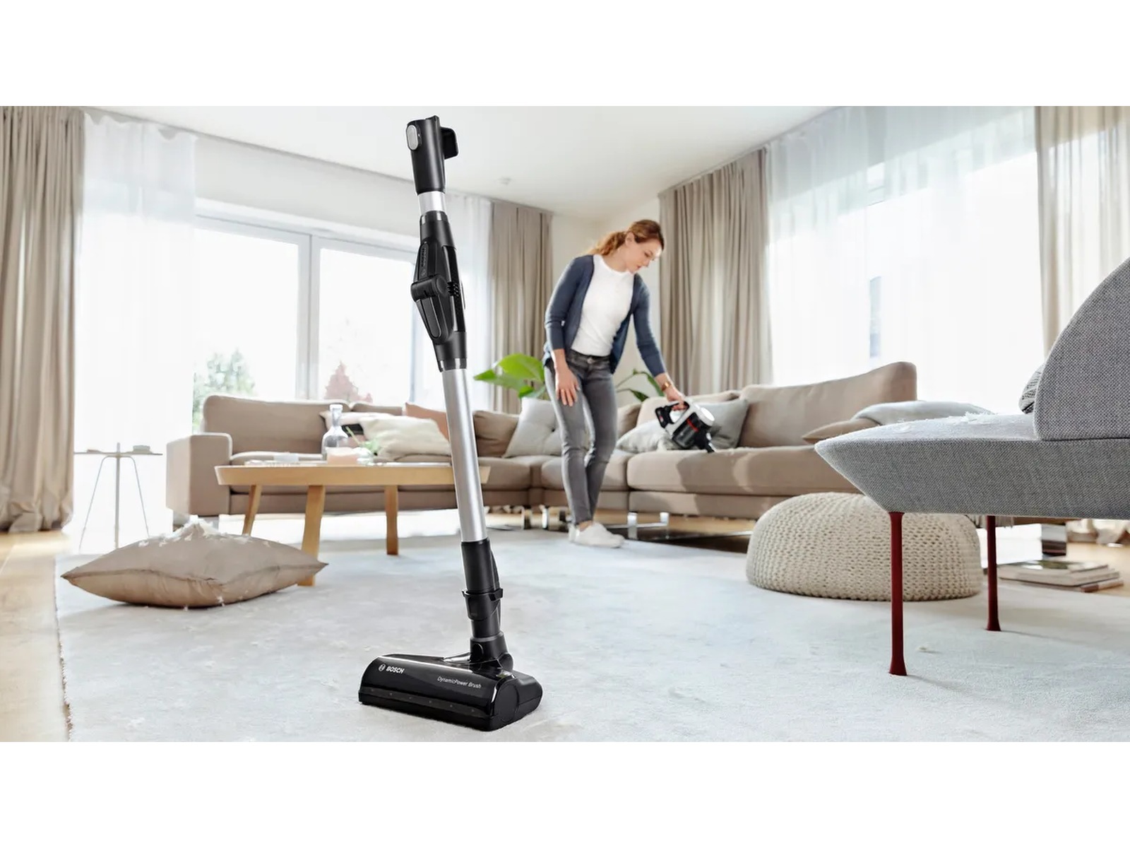 Bosch Unlimited 7 Uppladdningsbar dammsugare (vit) Skaftdammsugare