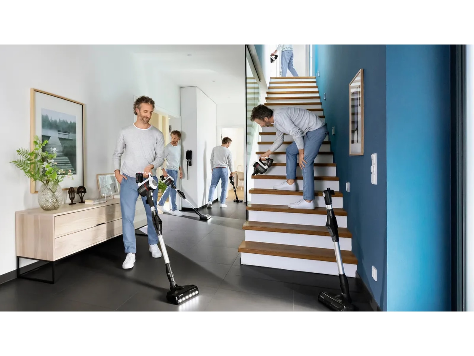 Bosch Unlimited 7 Uppladdningsbar dammsugare (vit) Skaftdammsugare