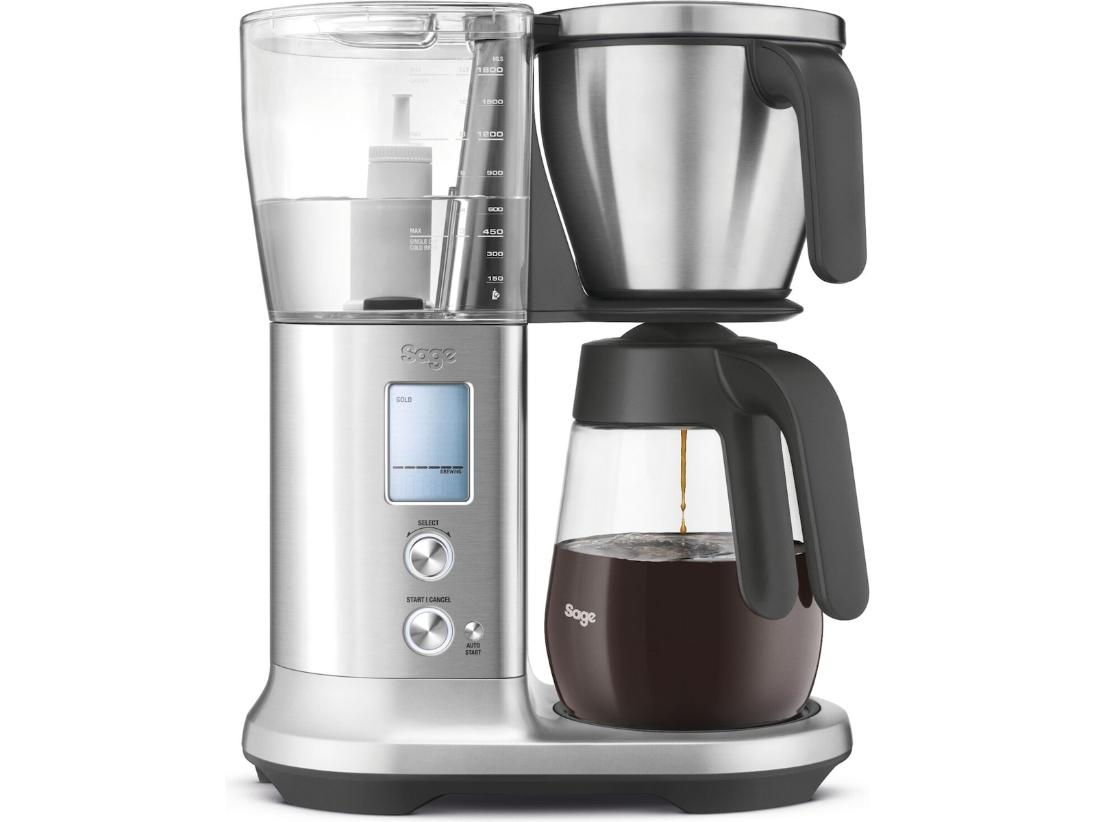 Sage Precision Brewer Glass (borstat stål) Kaffebryggare