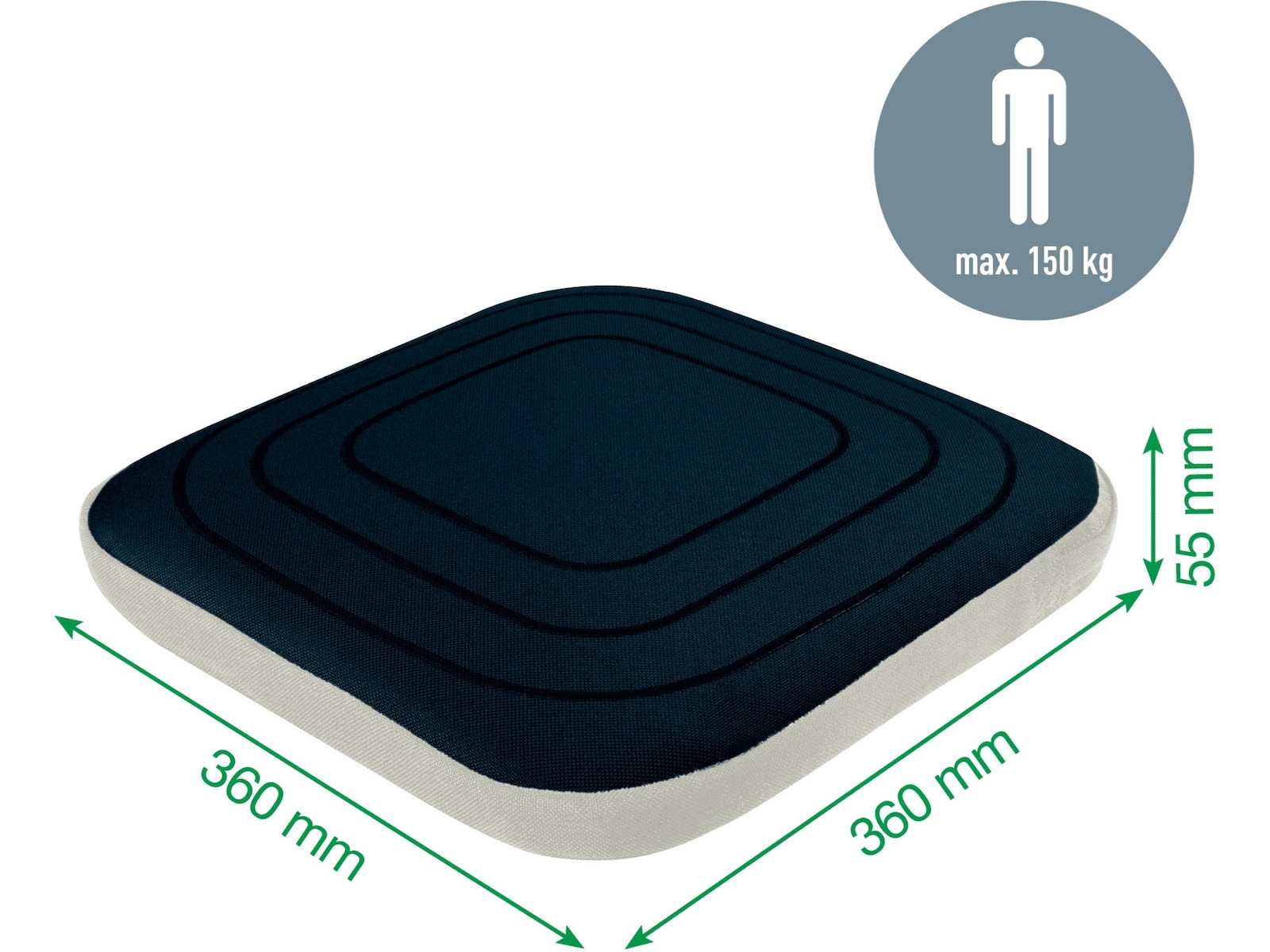 Leitz Active Wobble sittkudde med överdrag (mörkgrå) Sittdyna