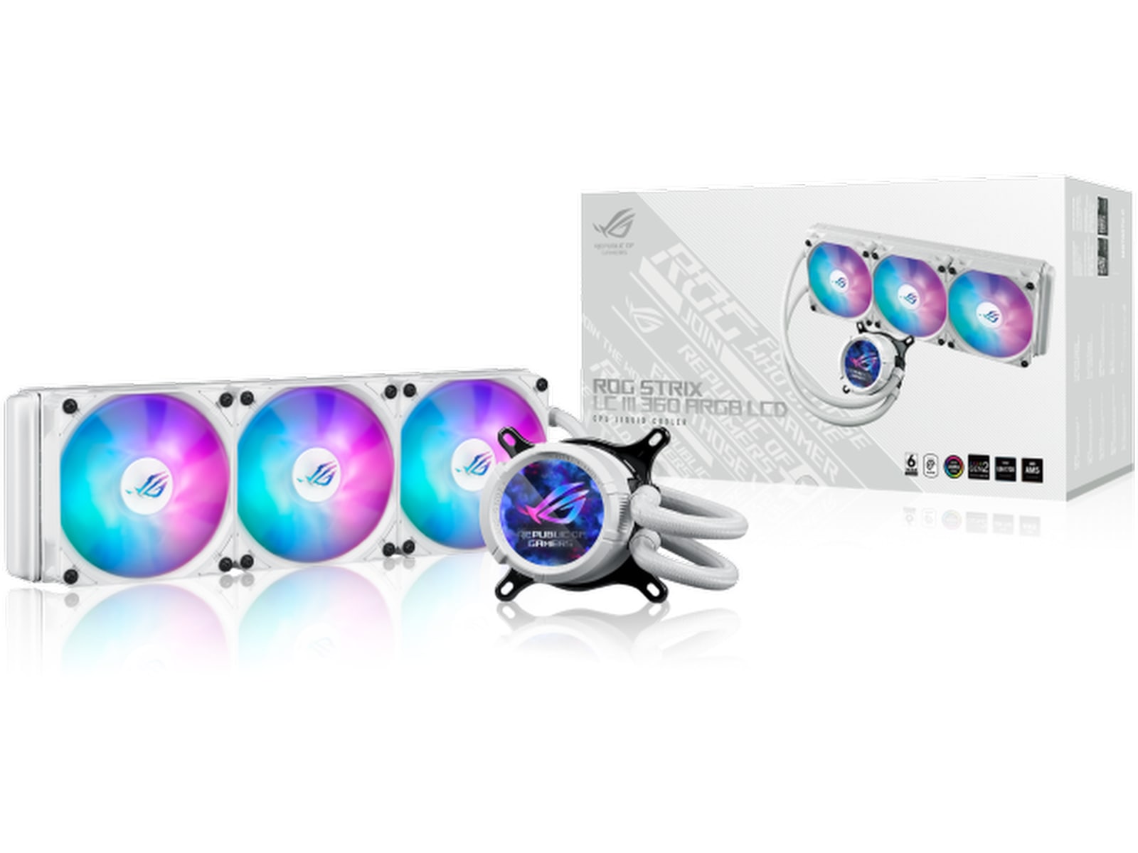 Asus ROG Strix LC III 360 ARGB LCD Kylare (vit) CPU - Vattenkylning