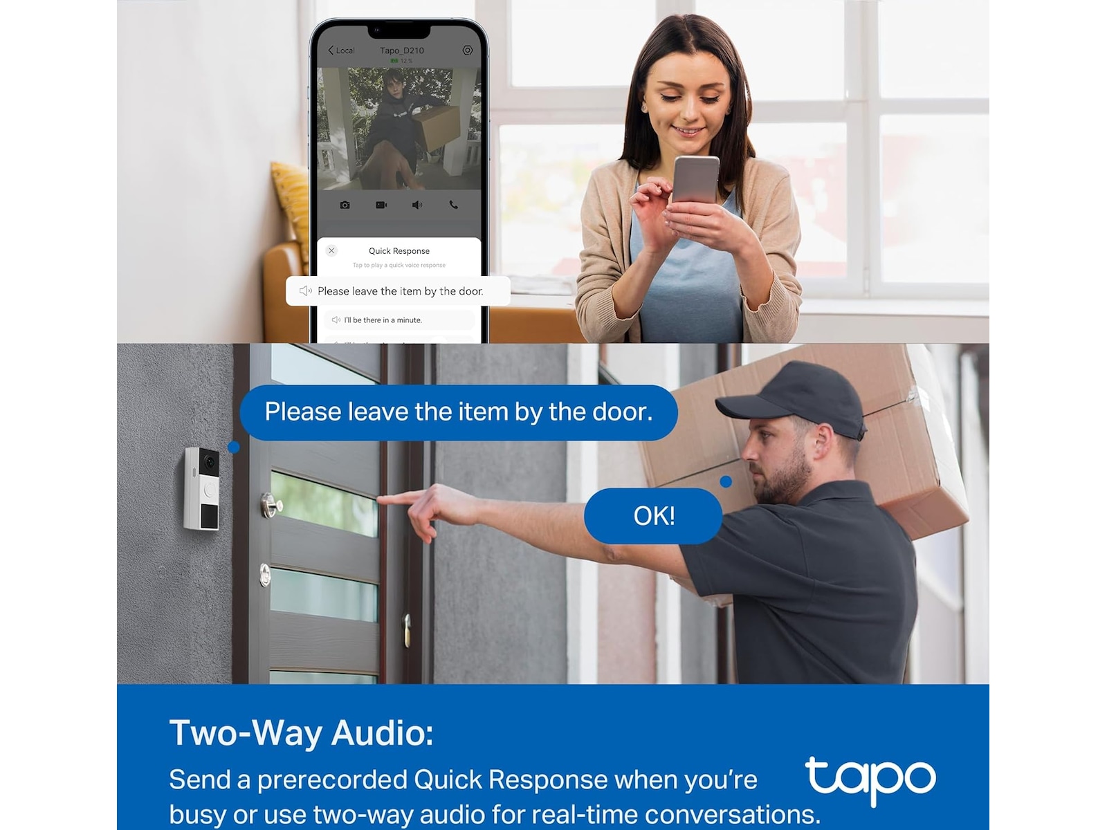TP-Link Tapo D210 dörrklockakamera Ringklockor