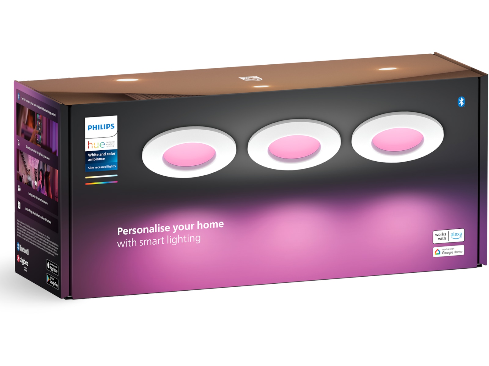 Philips Hue Slim infälld belysning 90 mm (vit) 3pk Taklampa