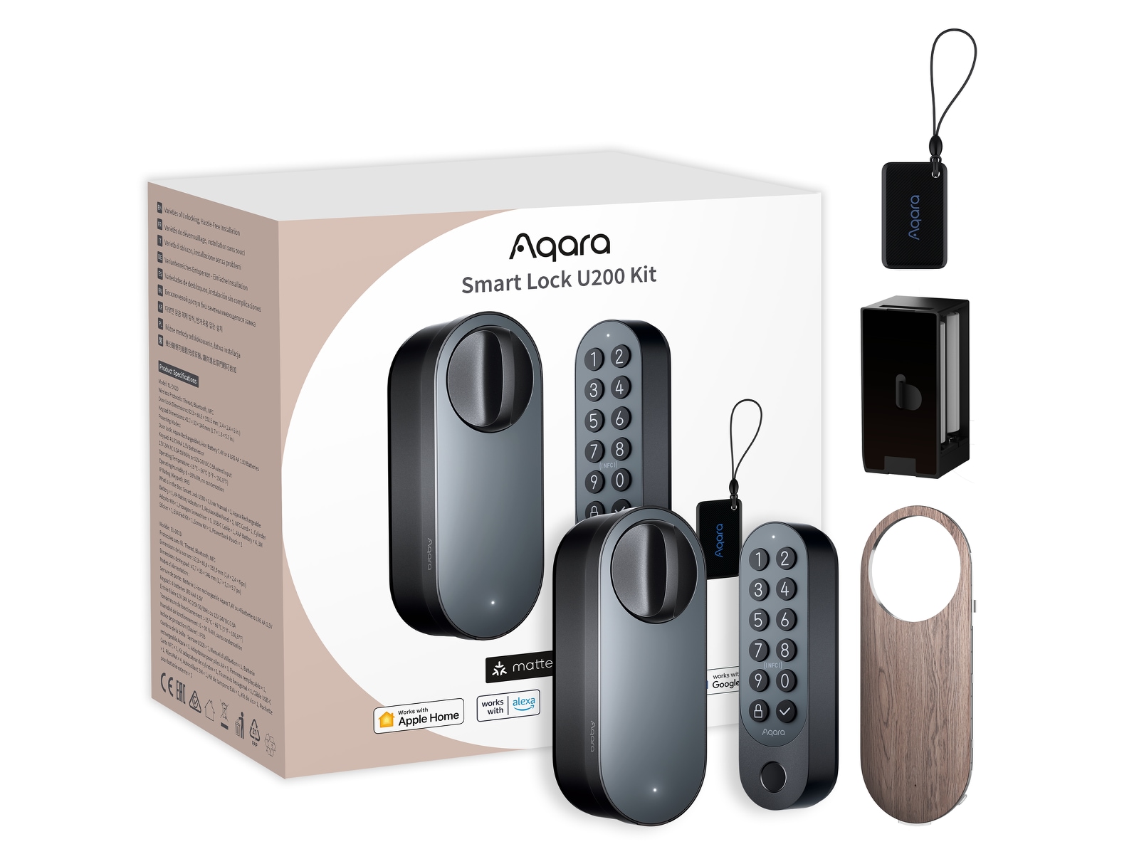 Aqara Smart Lock U200 Kit (svart) Elektroniskt dörrlås