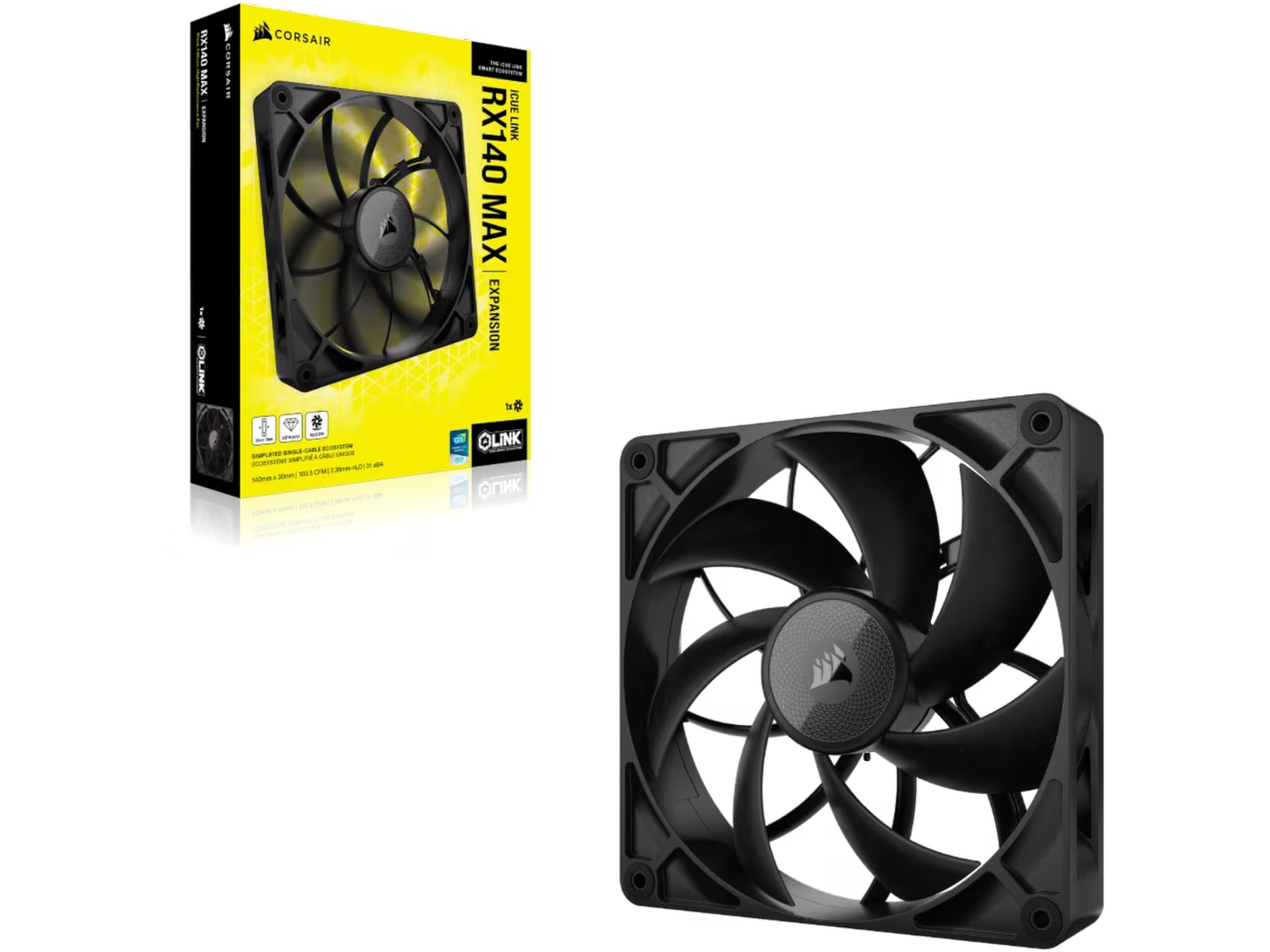 Corsair iCUE LINK RX140 MAX Fläkt (svart) Fläkt