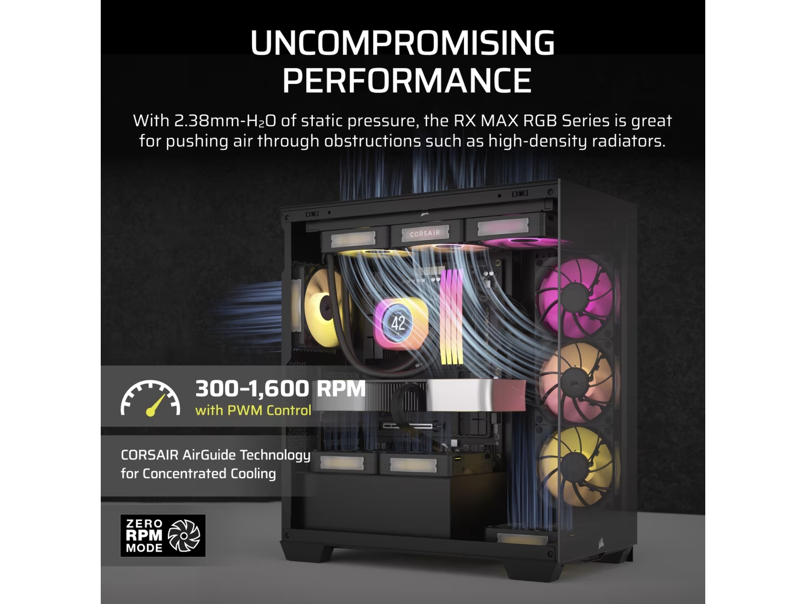 Corsair iCUE LINK RX140 RGB MAX Fläkt 2pk (svart) Fläkt