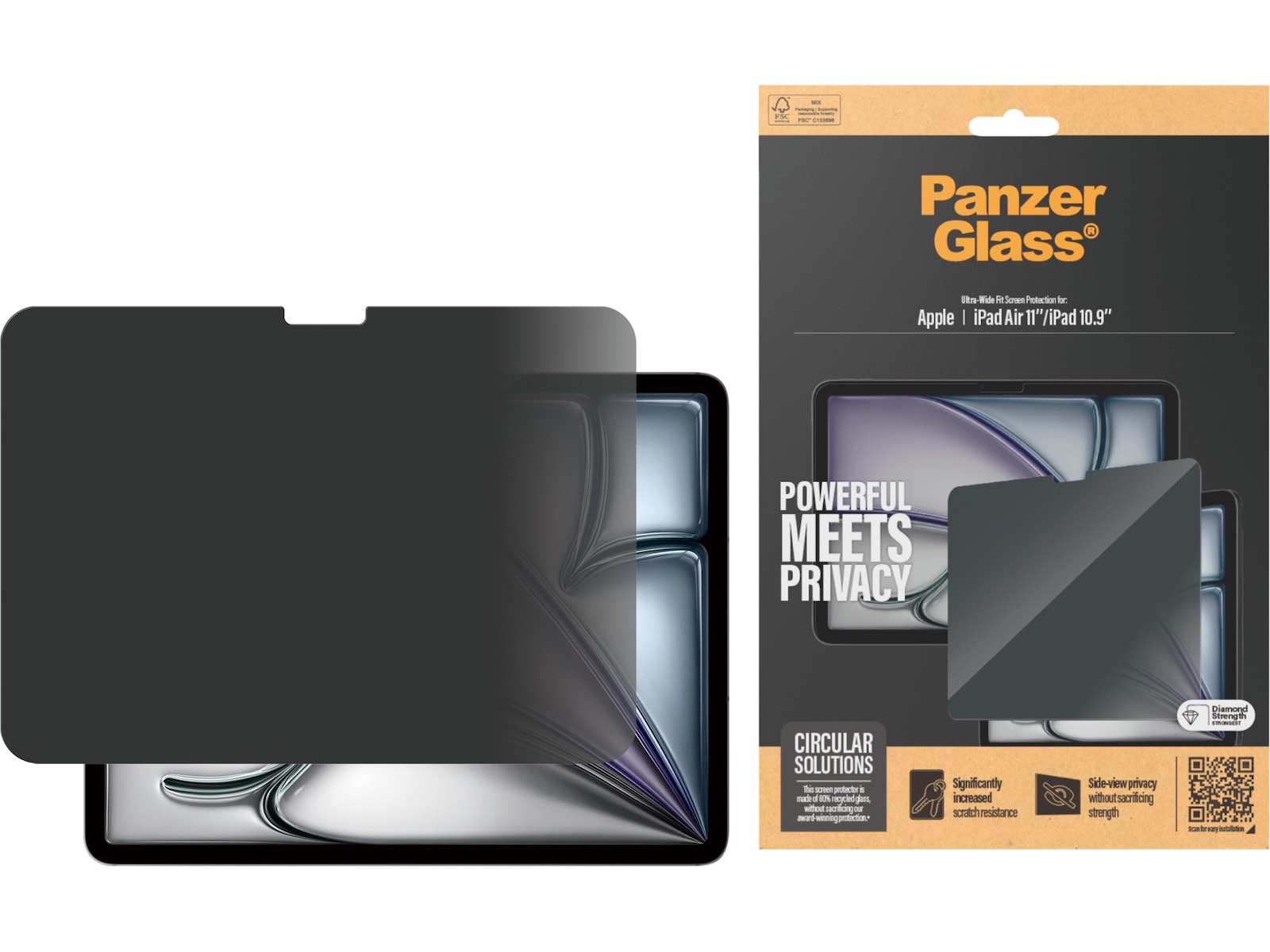 PanzerGlass iPad 11" / 10,9" och Air 11" Privacy skärmskydd Skärmskydd surfplattor