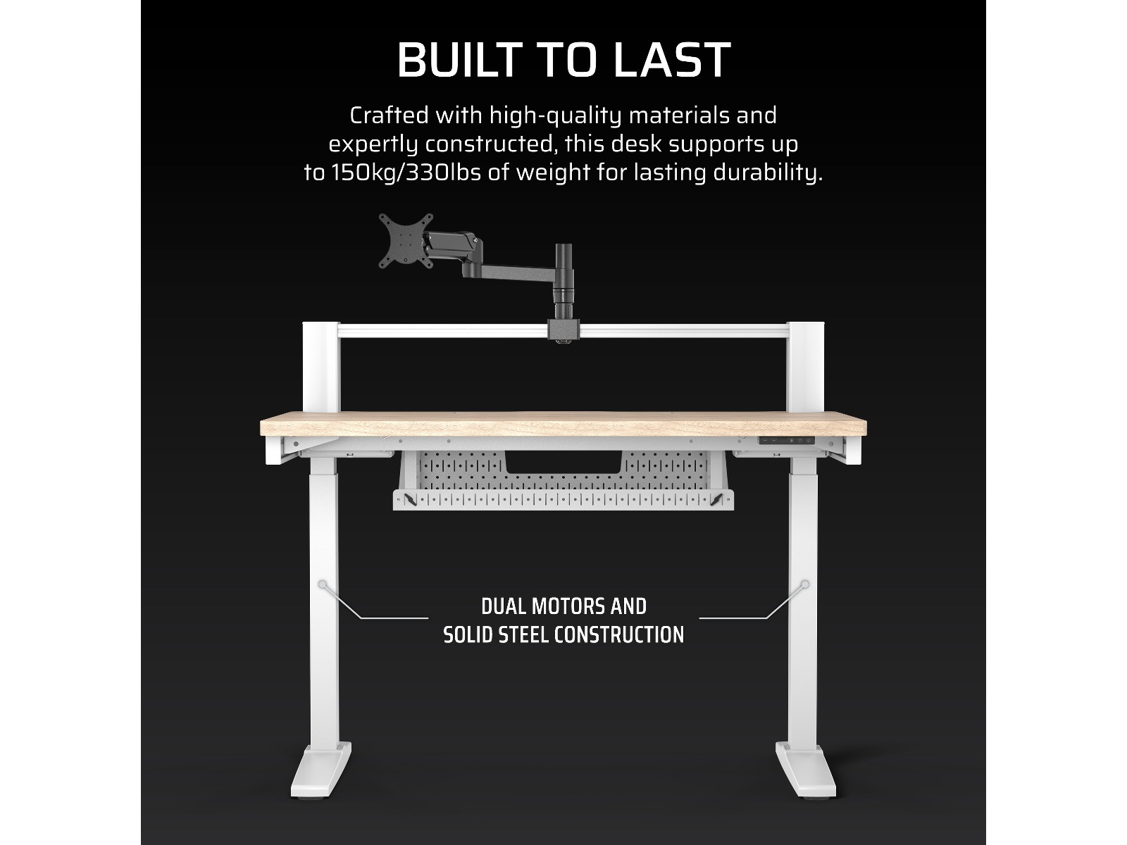 Corsair Platform:4 Elevate skrivbord (vit/ljus trä) Gamingdesk