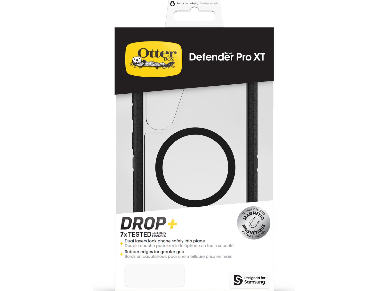 OtterBox Galaxy S25+ Defender XT skal (transparent/svart) Mobilskal