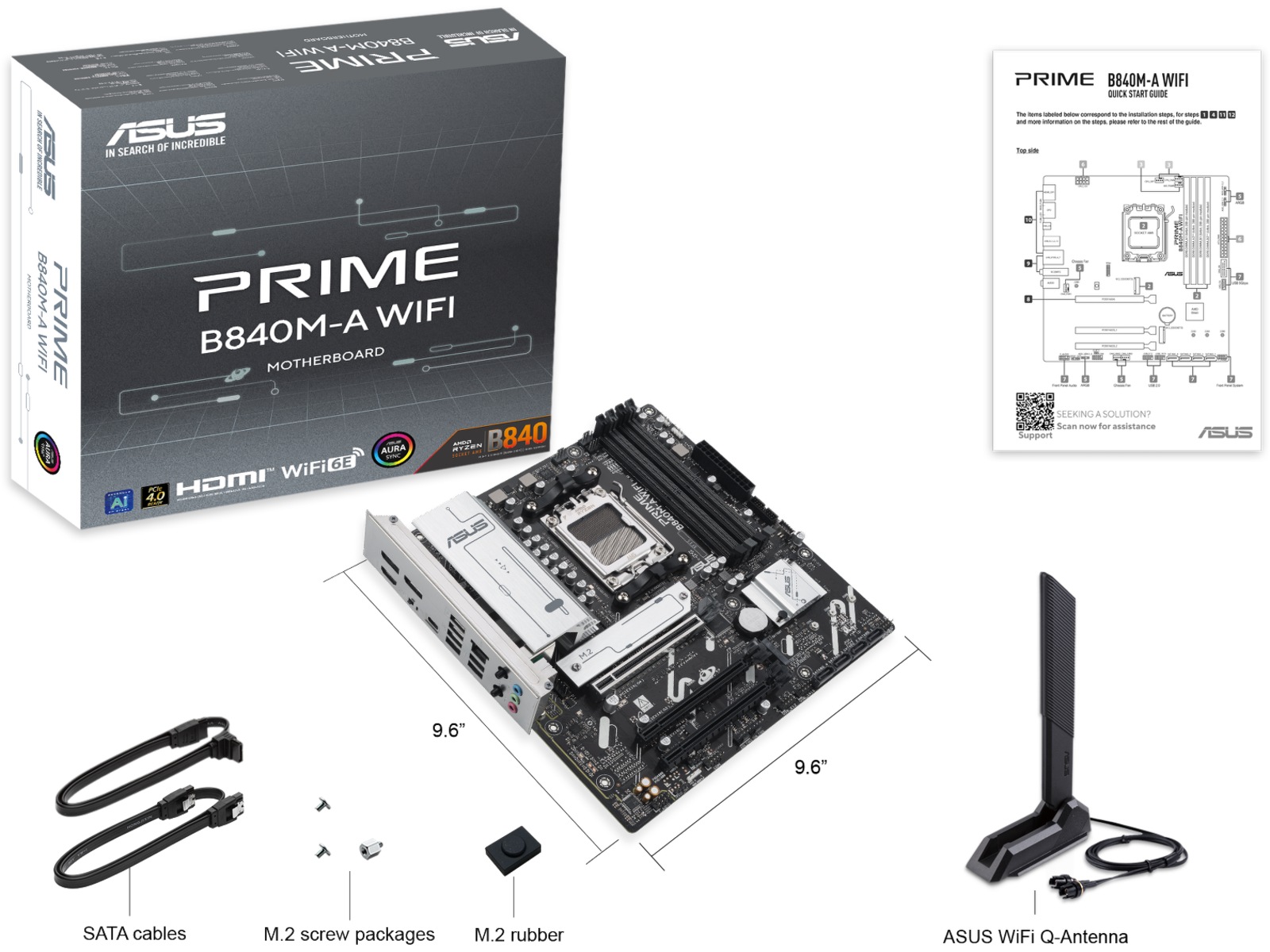 ASUS PRIME B840M-A WIFI Moderkort AMD Socket
