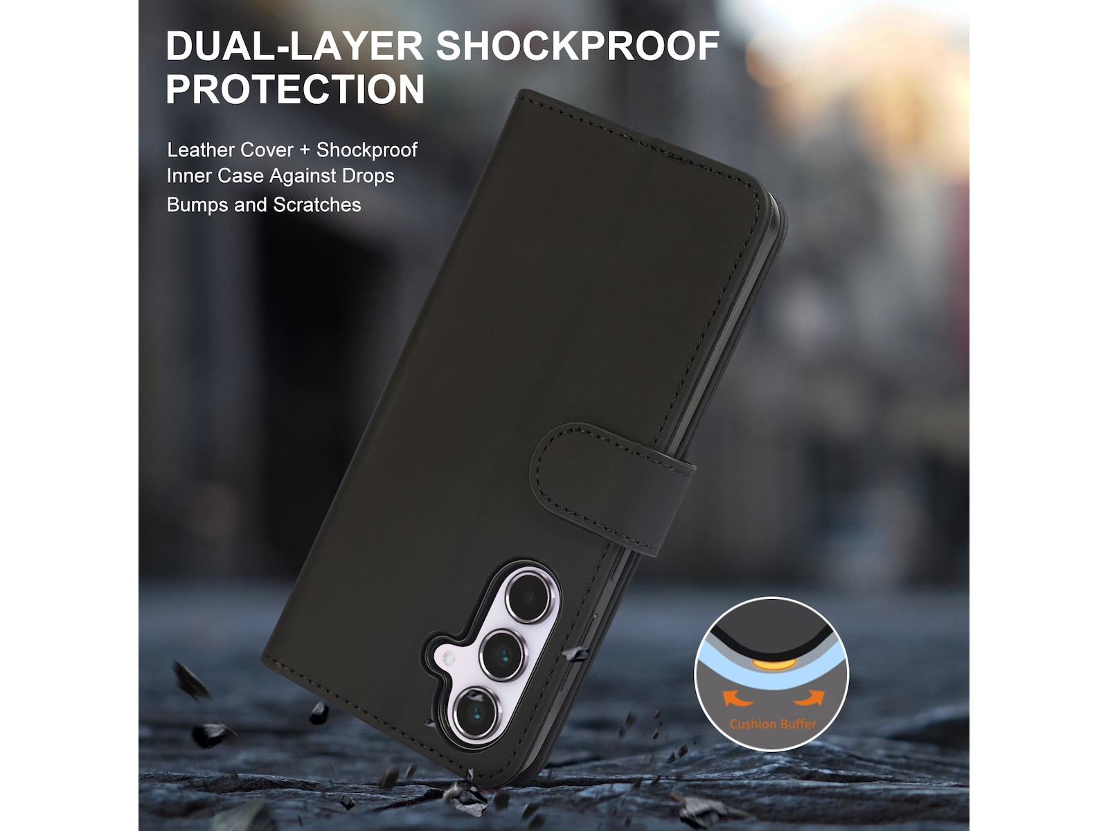 iiglo Galaxy A56 Plånboksfodral (svart) Mobilskal