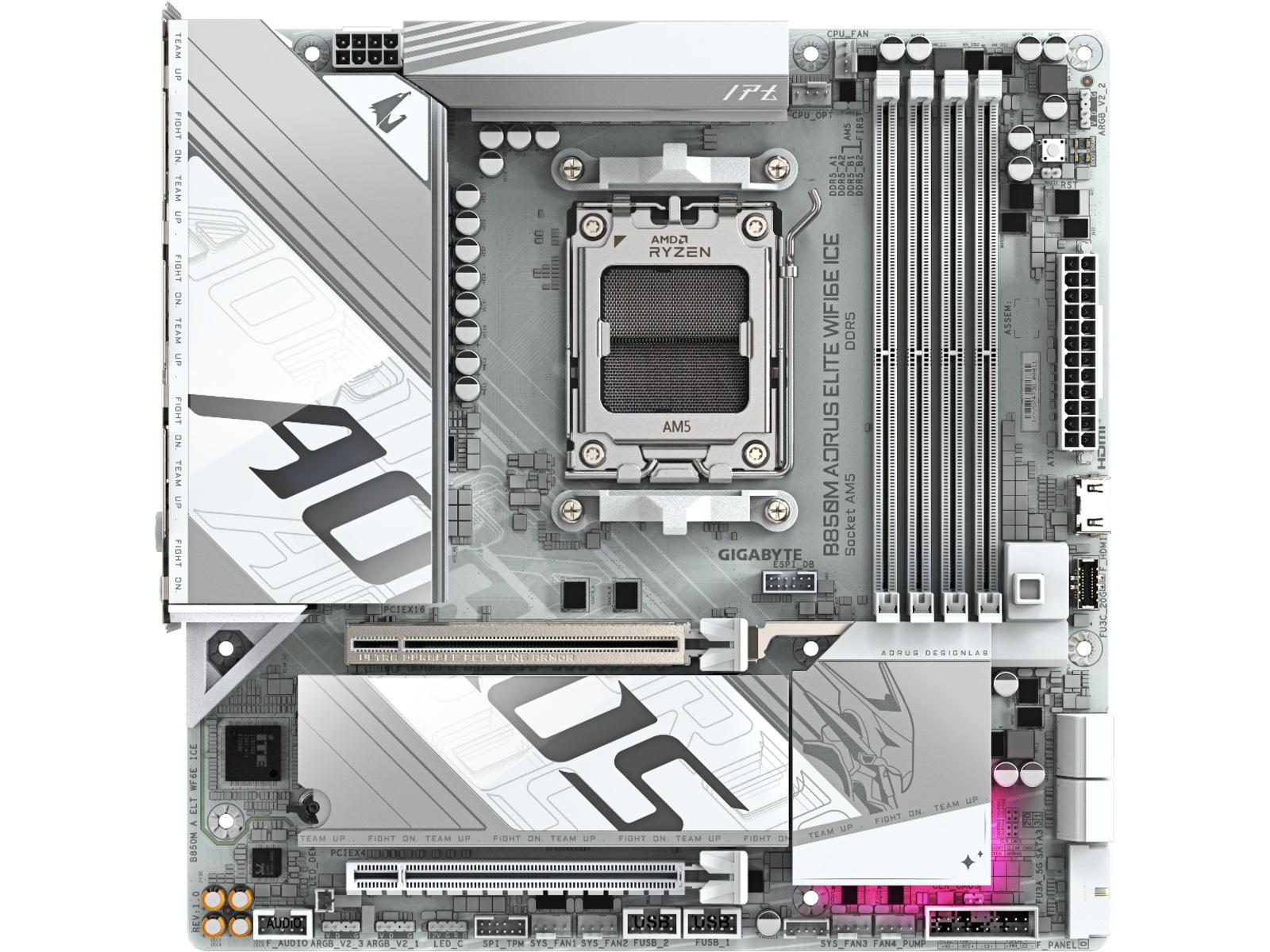 Gigabyte B850M Aorus Elite WF6E ICE Moderkort AMD Socket