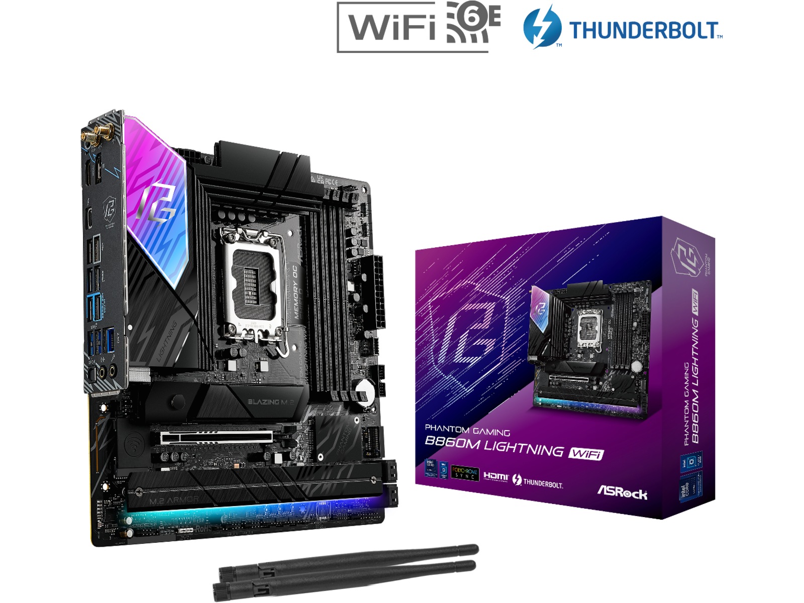 ASRock B860M Lightning WiFi Moderkort Intel Socket