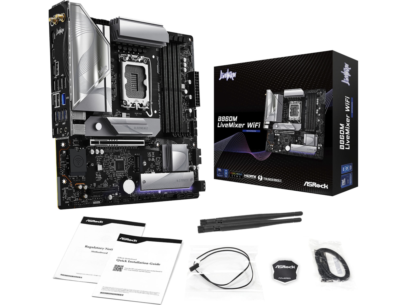 ASRock B860M LiveMixer WiFi Moderkort Intel Socket