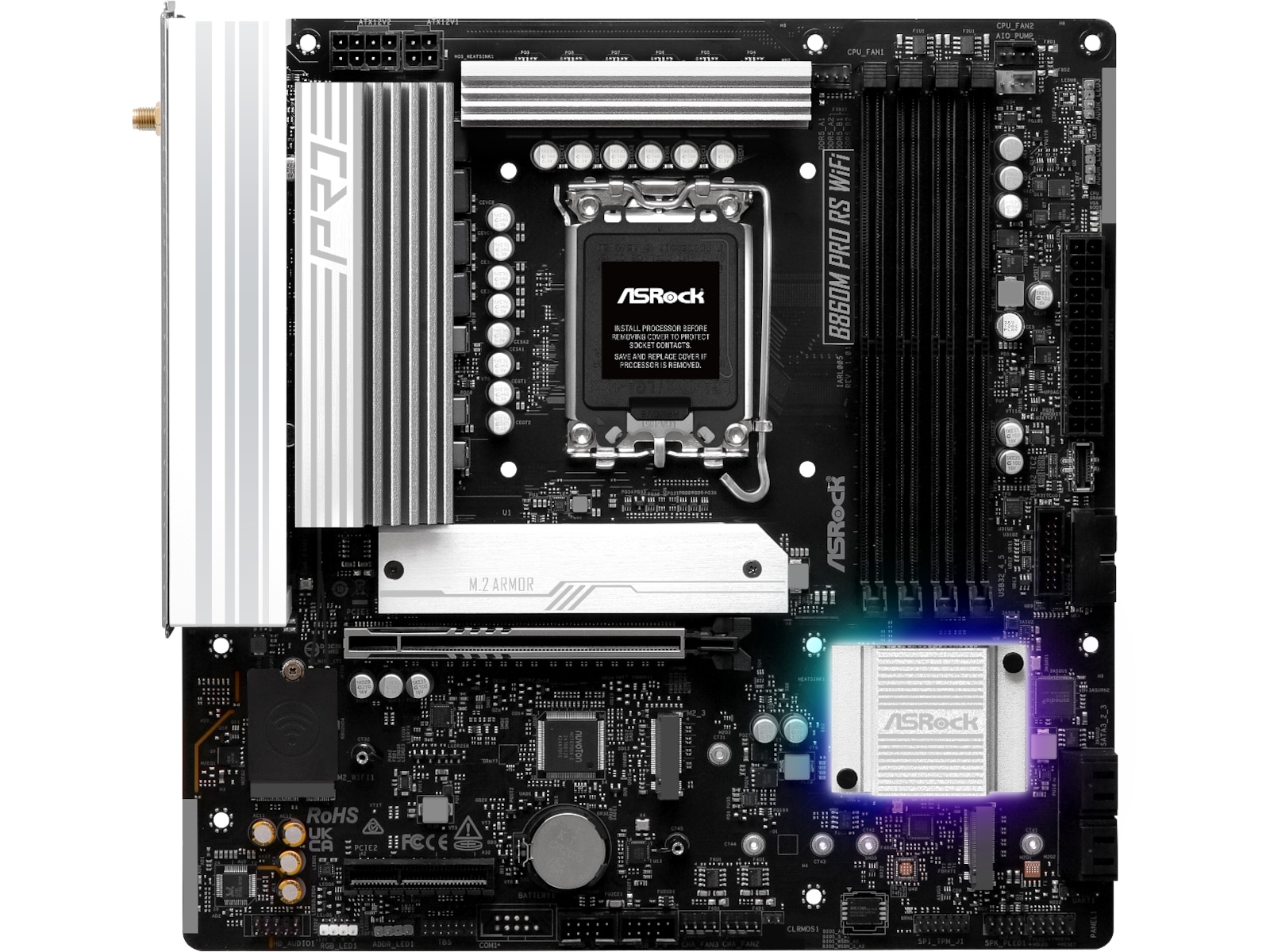 ASRock B860M Pro RS WiFi Moderkort Intel Socket