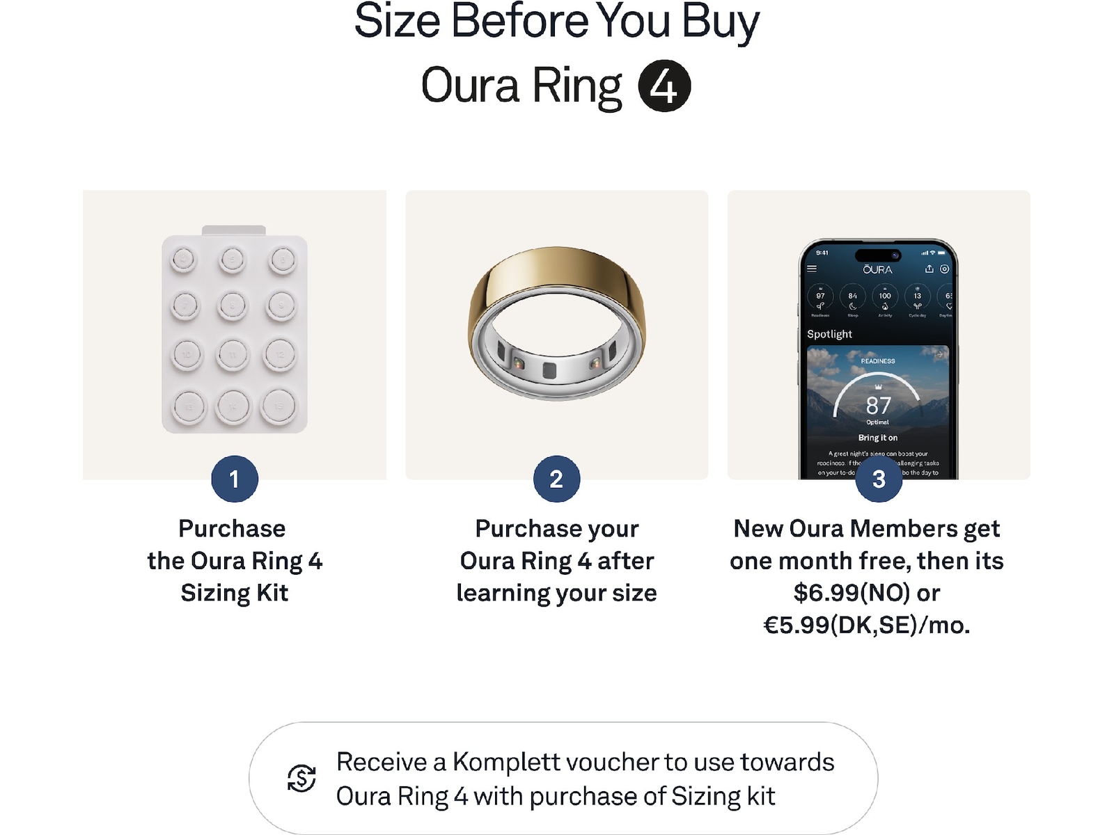 Oura Ring 4 Smart Ring str. 7 (guld) Smart ring