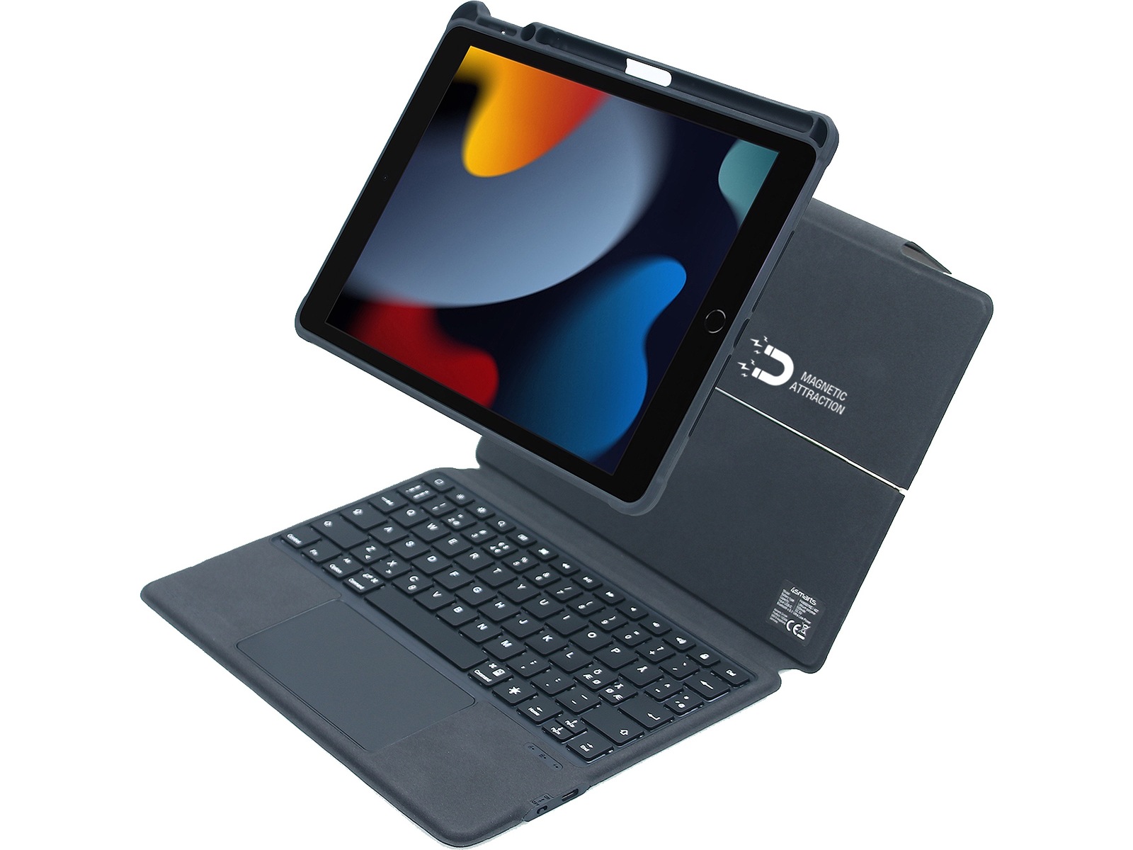 4smarts iPad Air 13" 2-i-1 Tangentbordfodral (grå) -B-Grade Demo övrigt i datorer