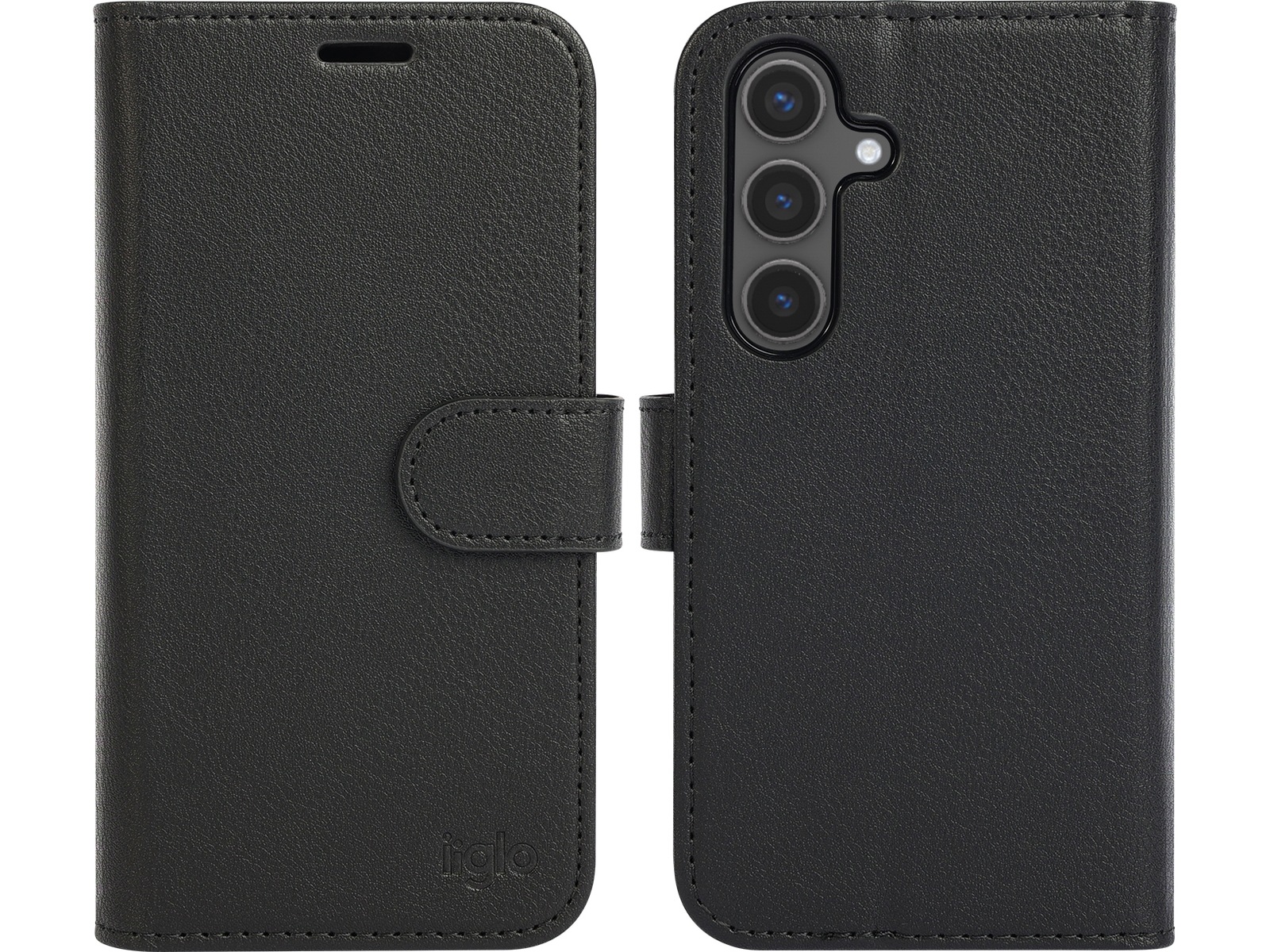 iiglo Galaxy S24 2-i-1 Plånboksfodral (svart) Mobilskal
