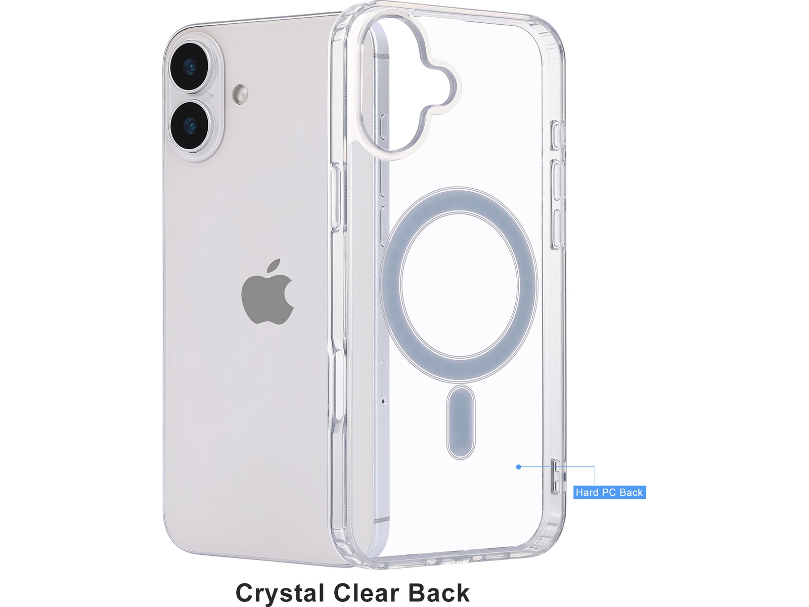 iiglo iPhone 16 Plus Magnetic Clear Case (transparent) Mobilskal