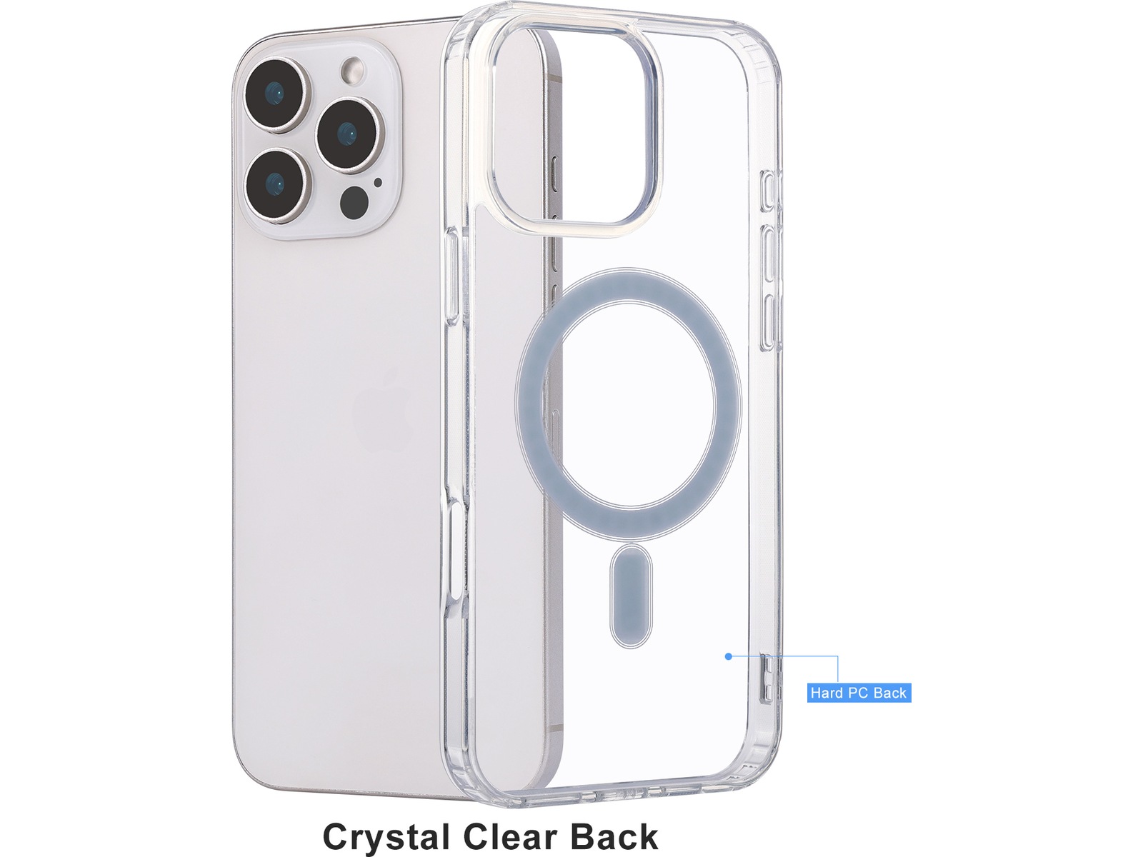 iiglo iPhone 16 Pro Max Magnetic Clear Case (transparent) Mobilskal
