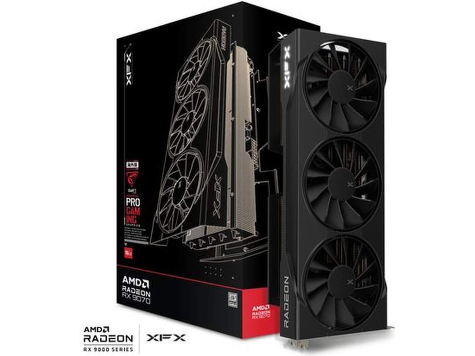 XFX Swift AMD Radeon RX 9070 OC Triple Fan Gaming Grafikkort