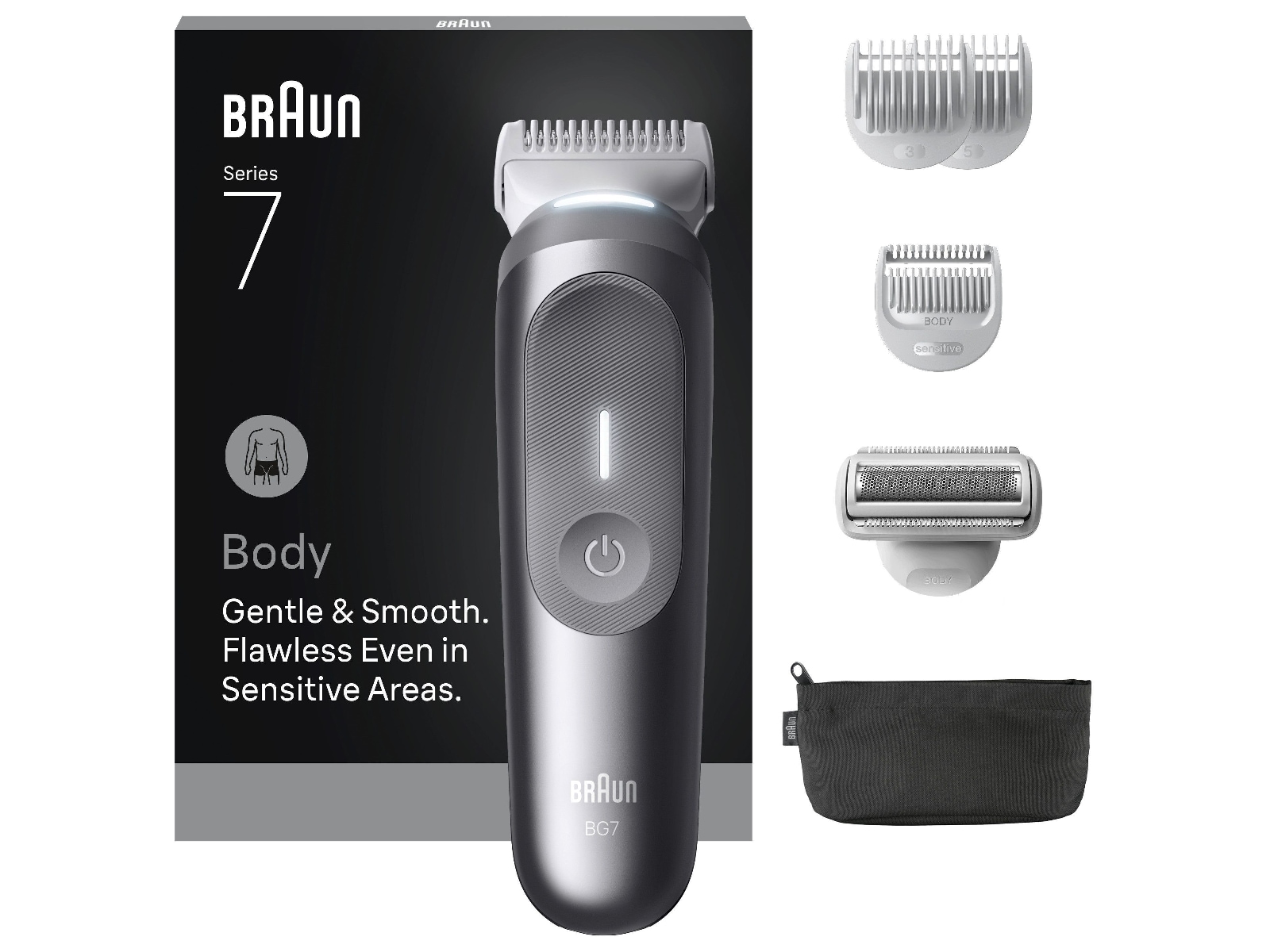 Braun Series 7 kroppstrimmer (grå) Rakapparat