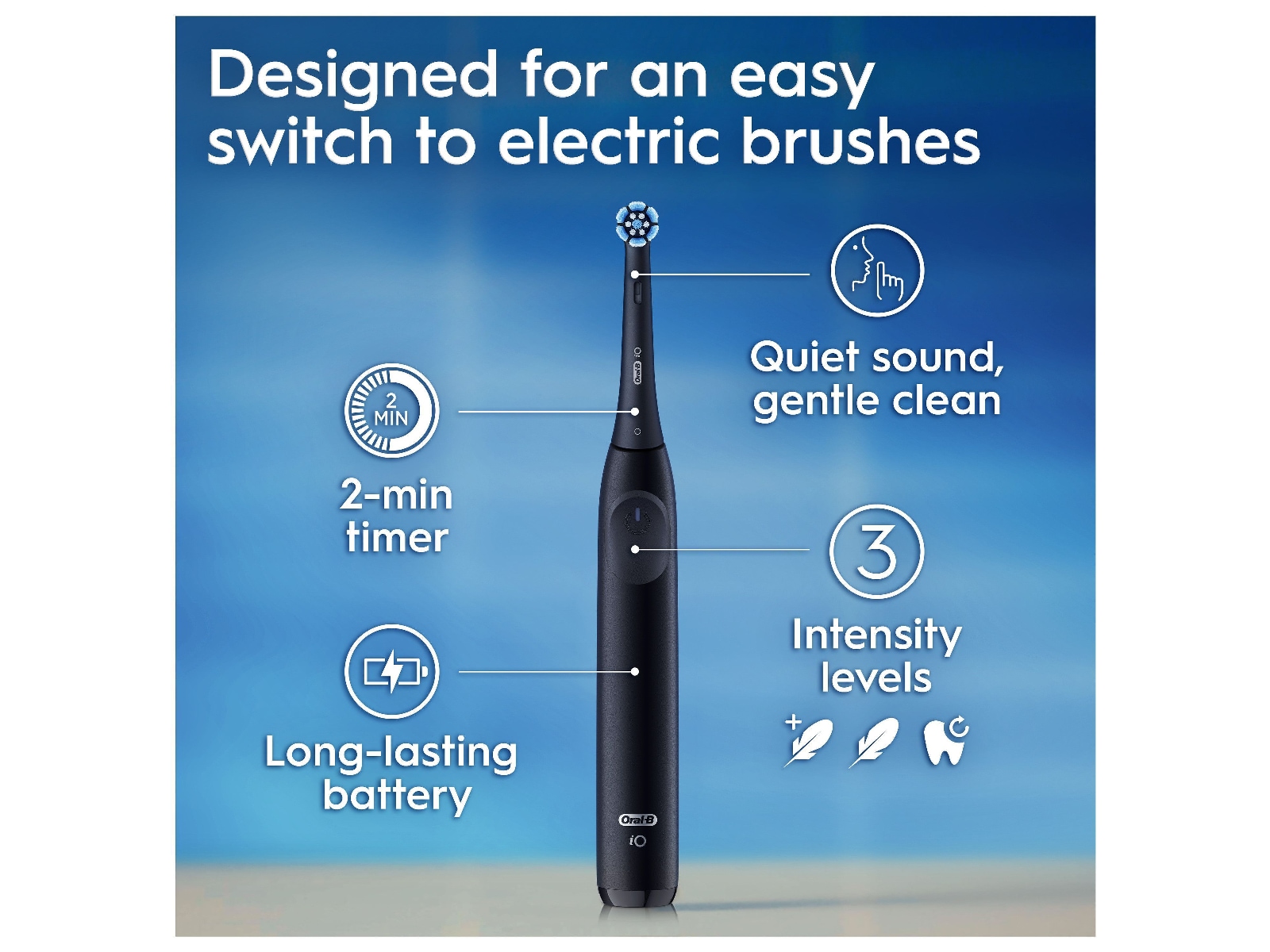 ORAL-B iO2 Series Elektrisk tandborste (Night Black) Eltandborste