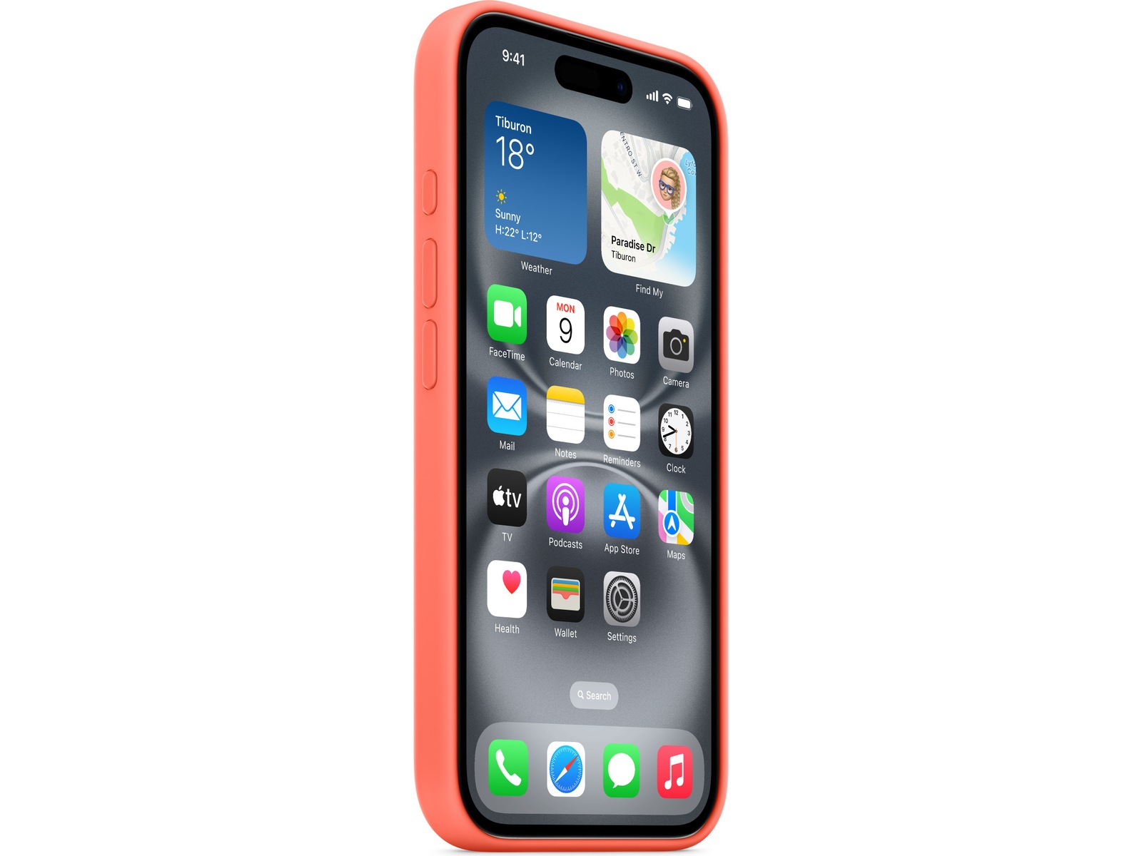 Apple iPhone 16 Silikonskal (mandarin) Mobilskal