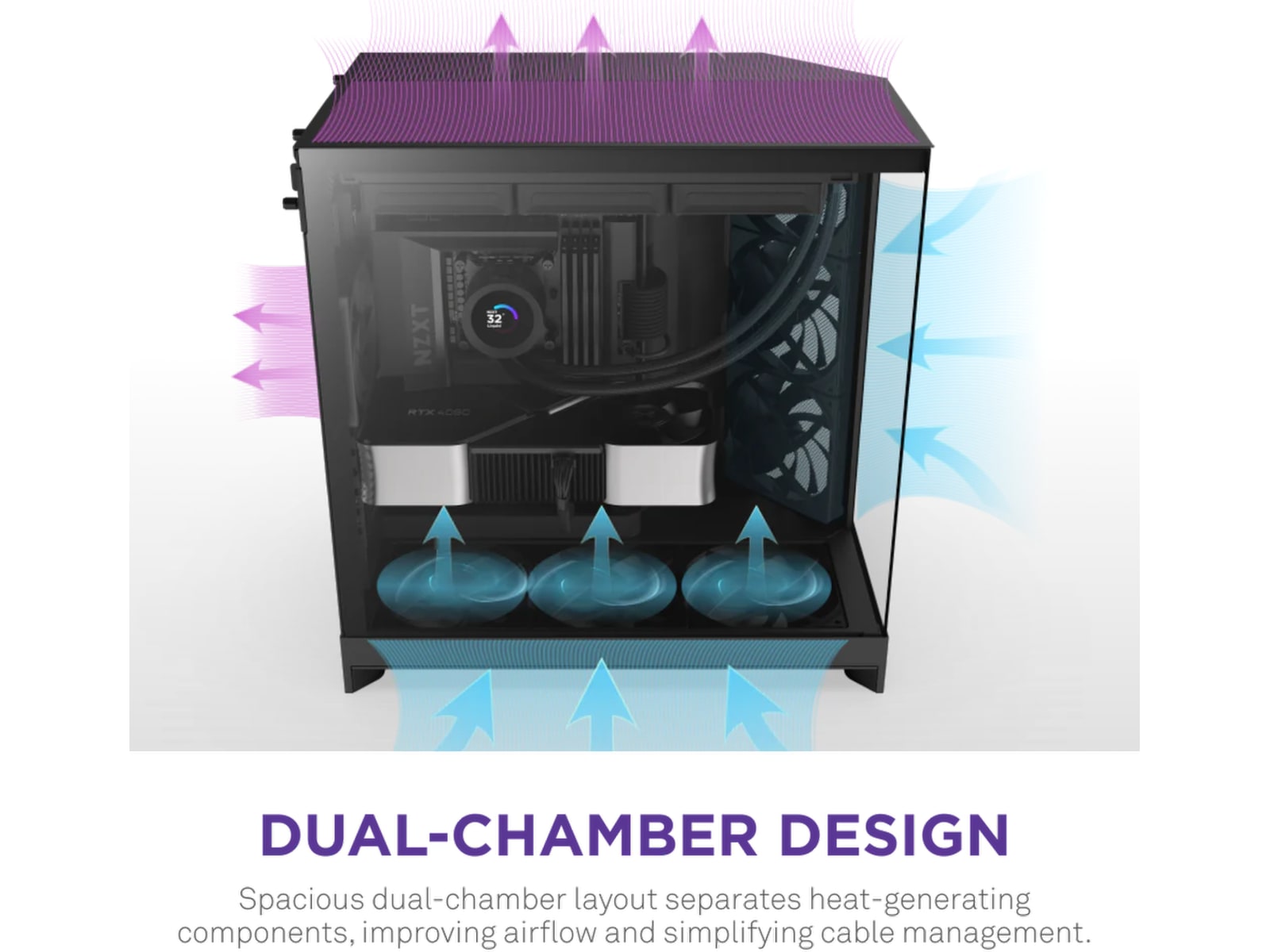 NZXT H9 Flow Mid Tower (svart) Midi tower