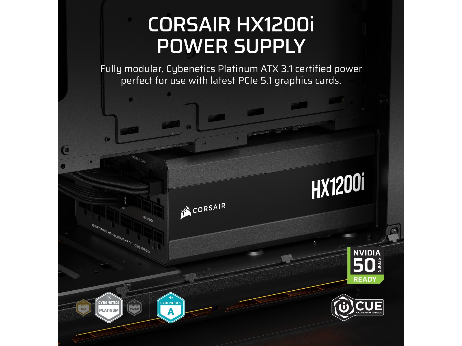 Corsair HXi Series HX1200i PSU (svart) Nätaggregat