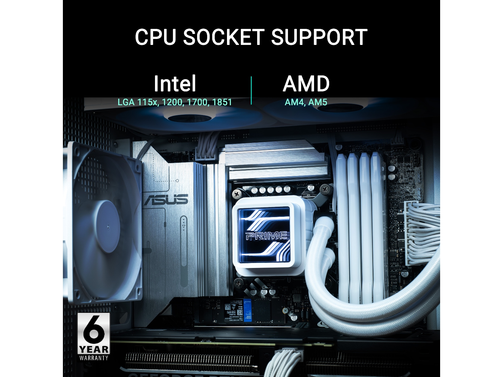 Asus Prime LC 360 ARGB Kylare (vit) CPU - Vattenkylning