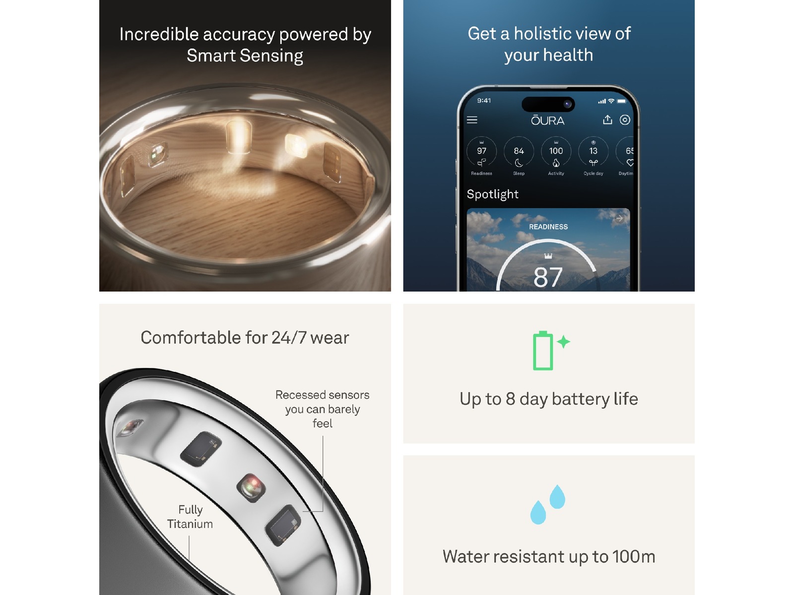 Oura Ring 4 Smart Ring str. 12 (stealth) -B-Grade Demo tillbehör till mobiler & smartwatches