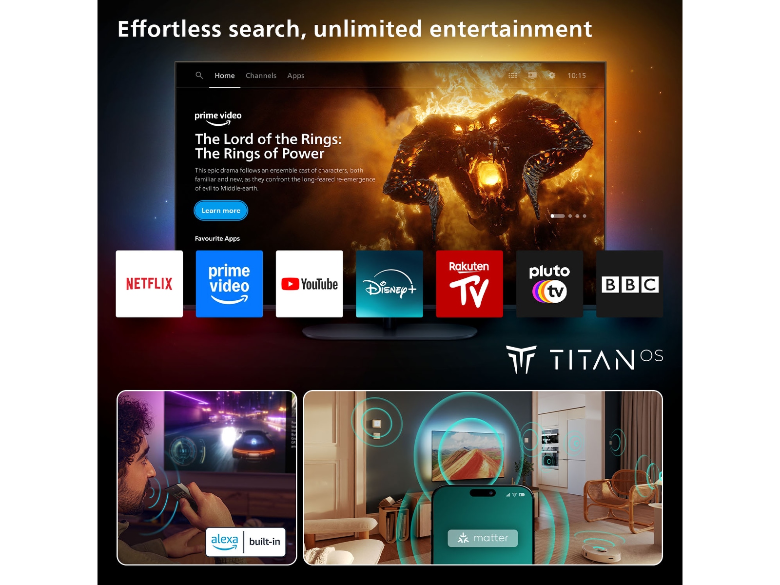 Philips 55" QLED Smart Ambilight TV PUS8550/12 (2025) 50 - 59 tums TV