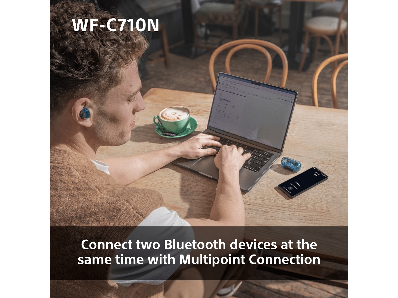 Sony WF-C710N  trådlösa hörlurar, In-ear med mikrofon (blå) In-ear hörlurar