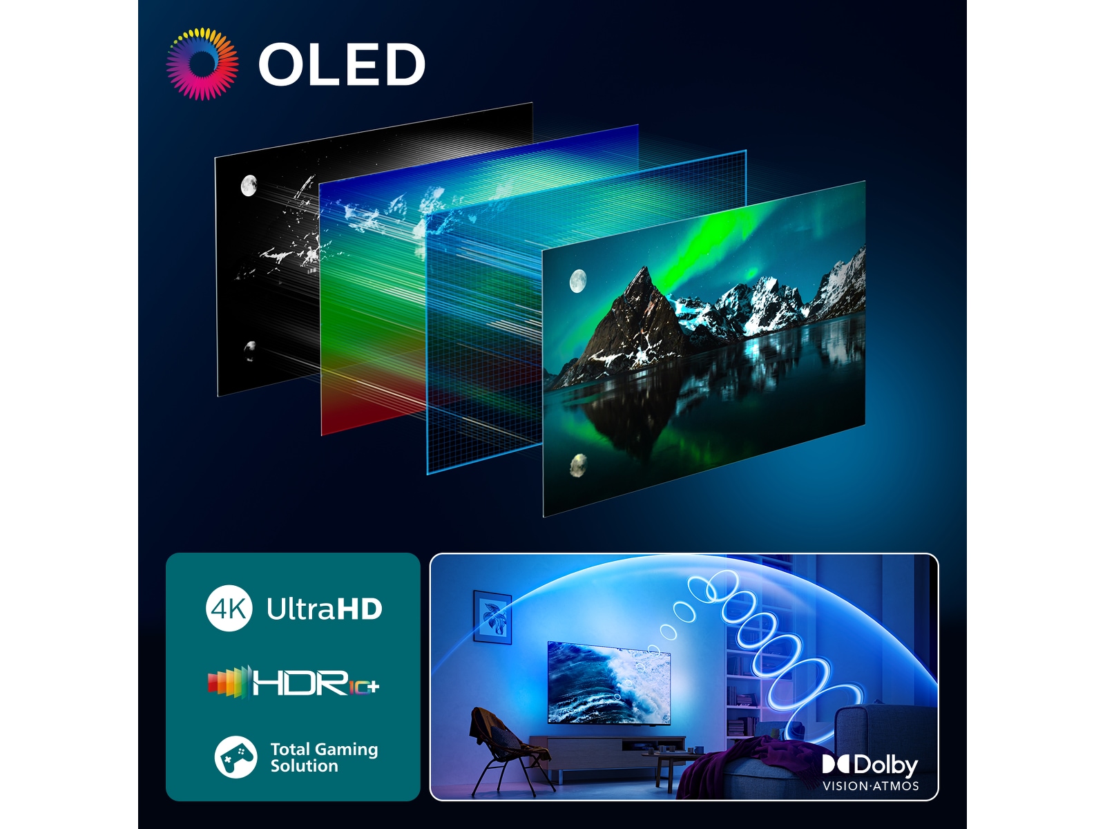 Philips 77" OLED810/12 OLED Smart Ambilight AI TV (2025) 70 - 79 tums TV