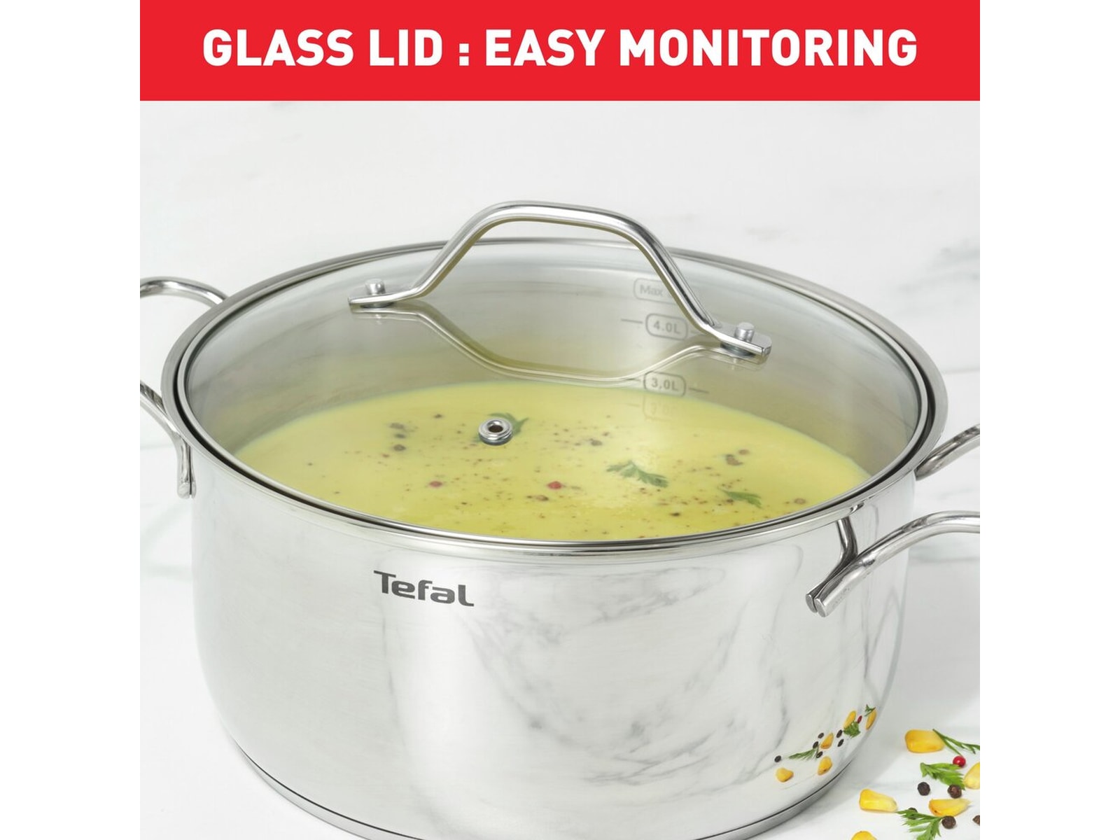Tefal Intuition 7-delat kastrullset i obelagt rostfritt stål B864S734 Tillbehör till hällar, ugn och spis
