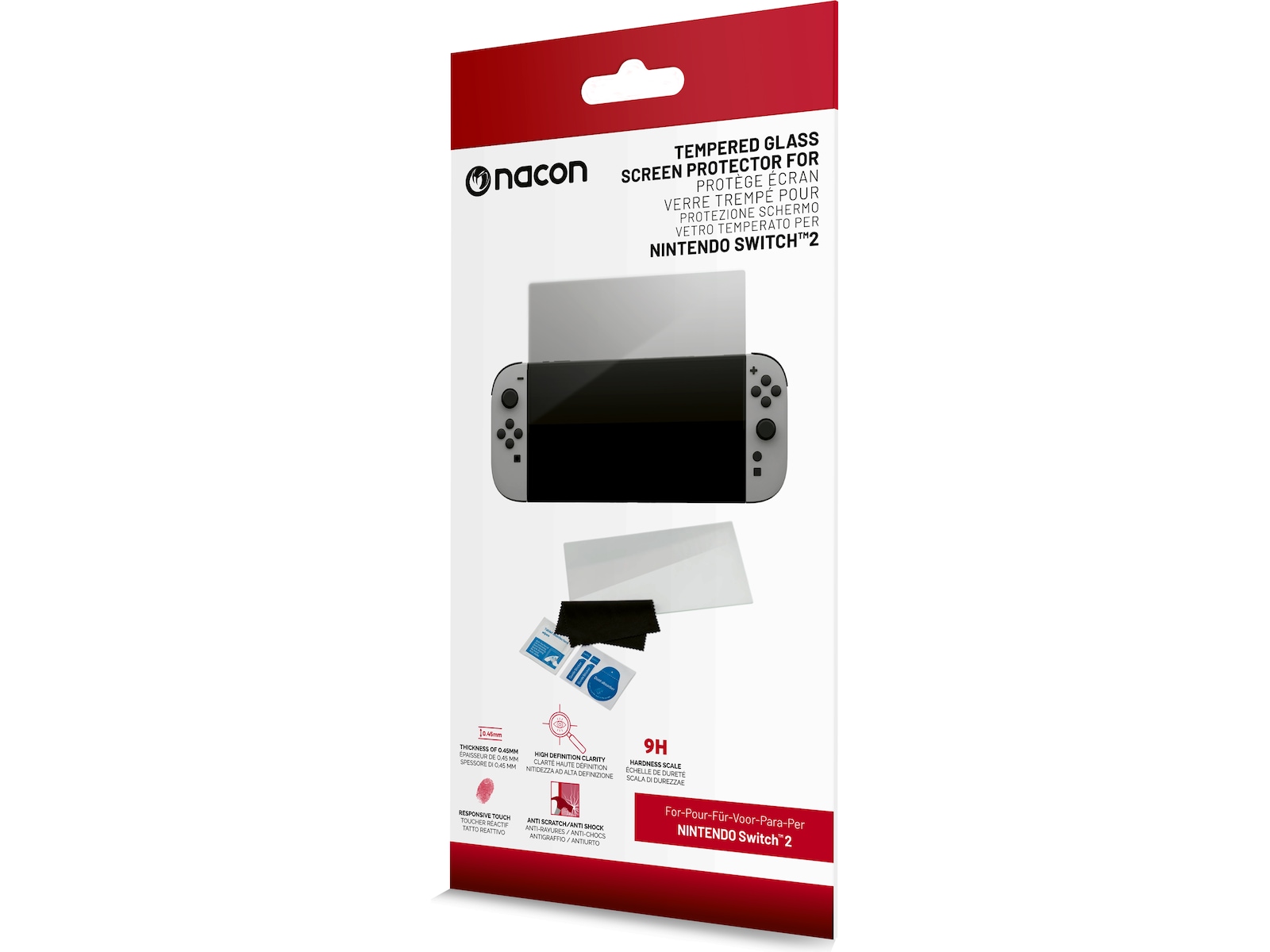 Nacon skärmskydd i härdat glas för Nintendo Switch 2 Tillbehör till spelkonsoler