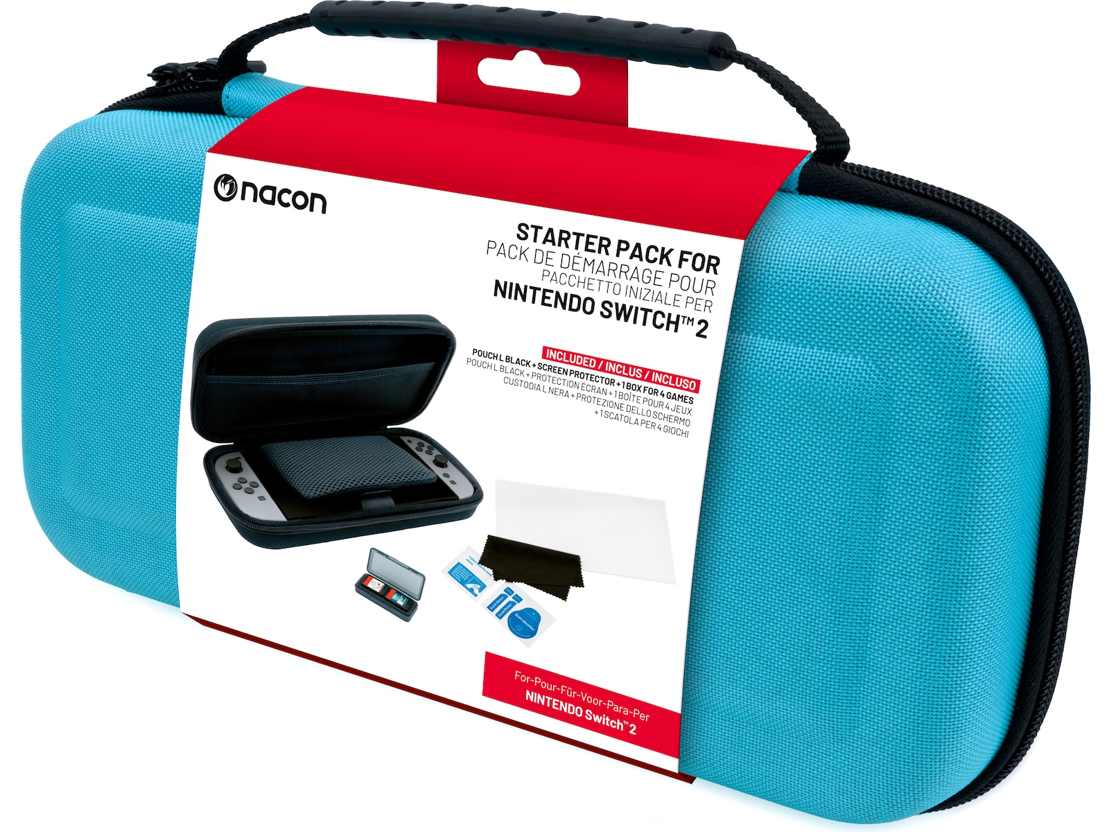 Nacon Rigid Pouch L pack for Nintendo Switch 2 (blå) Tillbehör till spelkonsoler