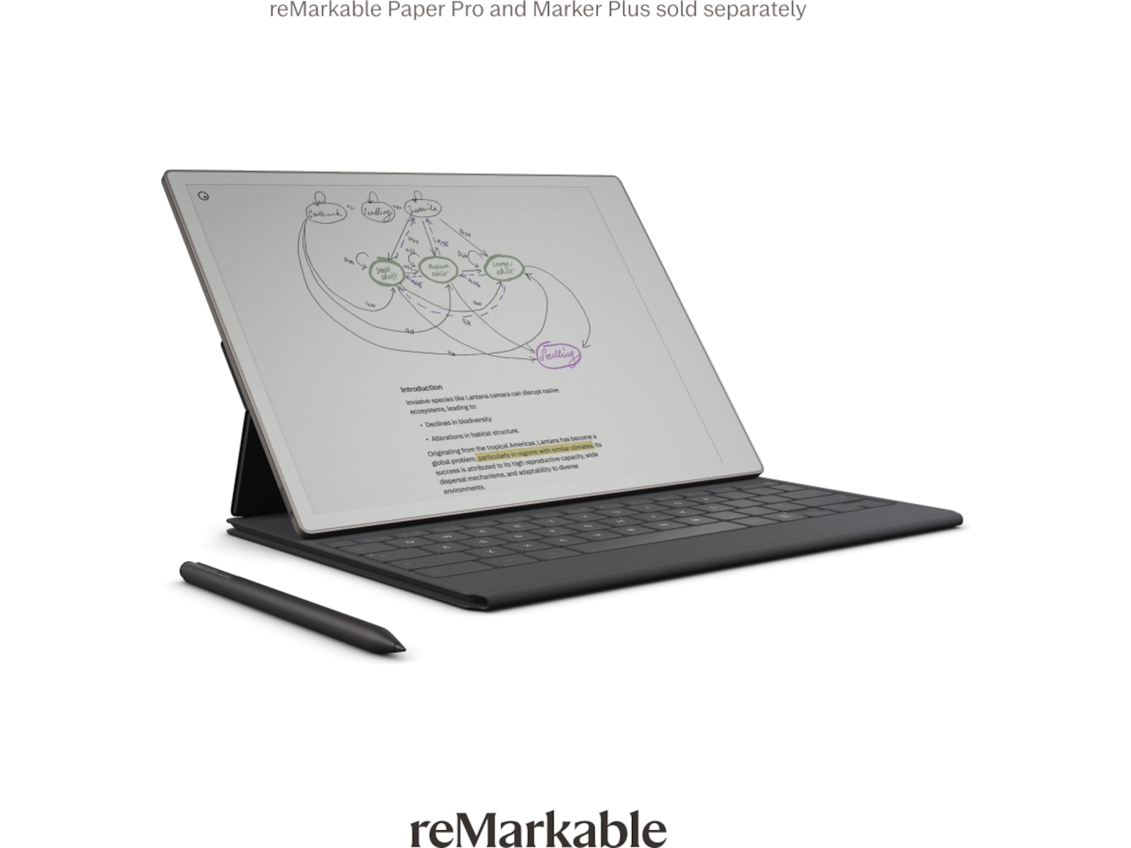 reMarkable Paper Pro Type Folio tangentbordsfodral (basalt) Tillbehör till digitala anteckningsblock
