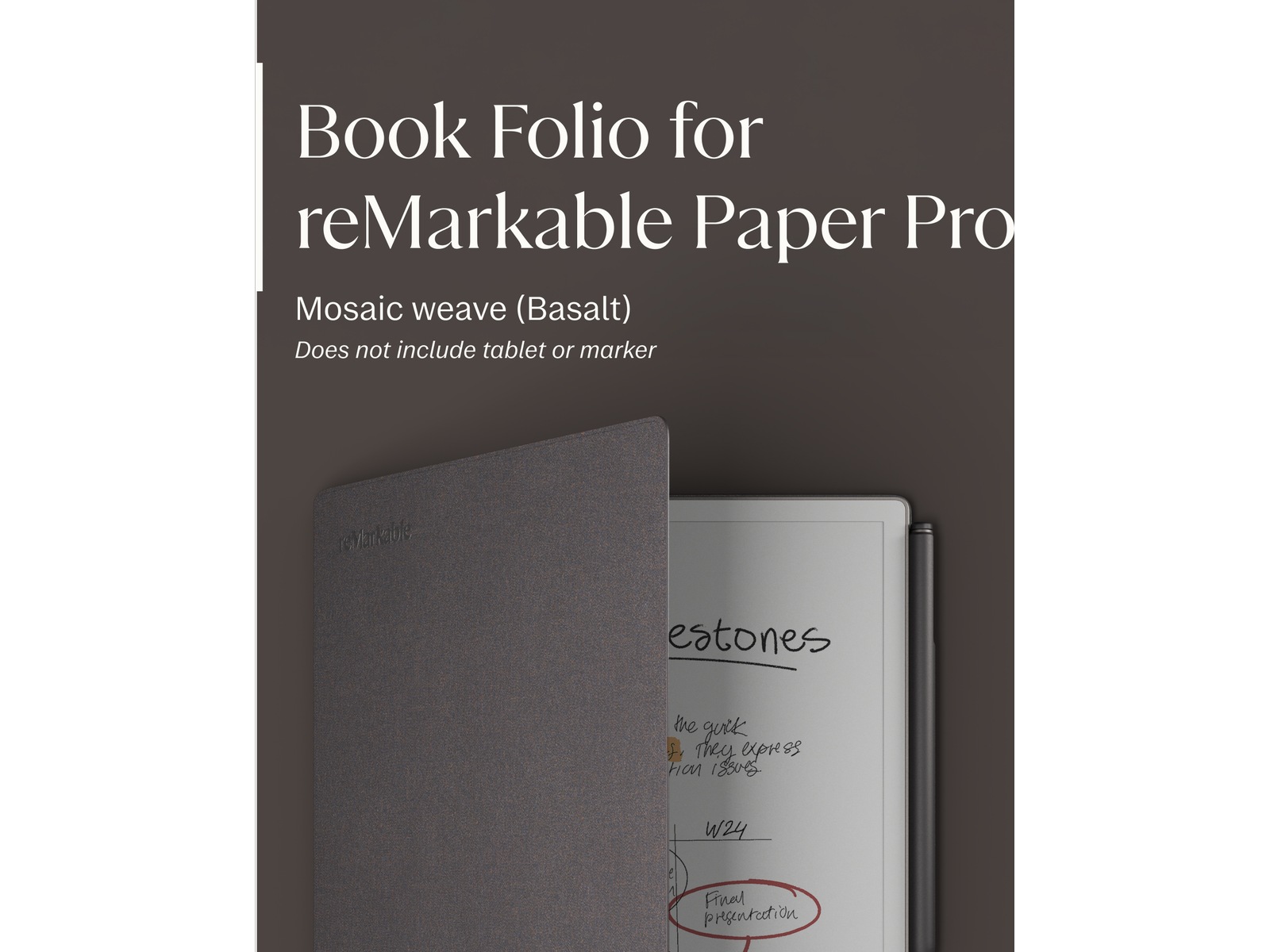 reMarkable Paper Pro Book Folio (basalt) Tillbehör till digitala anteckningsblock