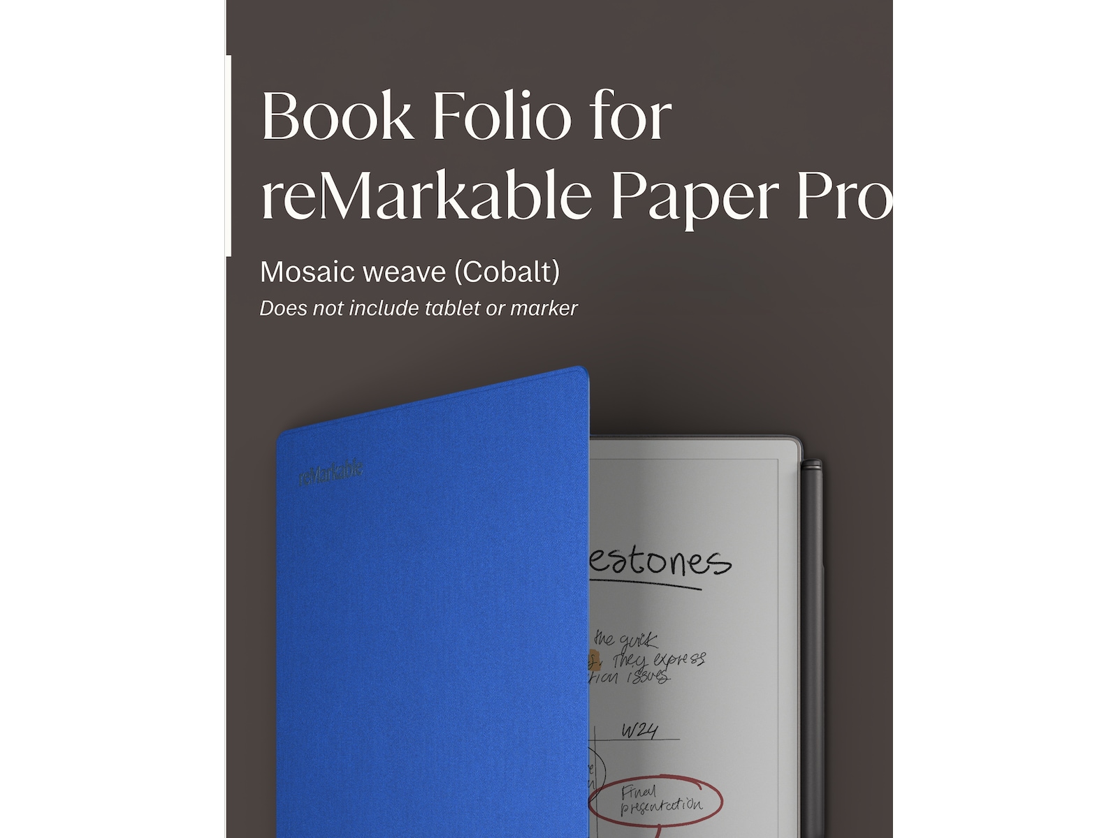 reMarkable Paper Pro Book Folio (kobolt) Tillbehör till digitala anteckningsblock