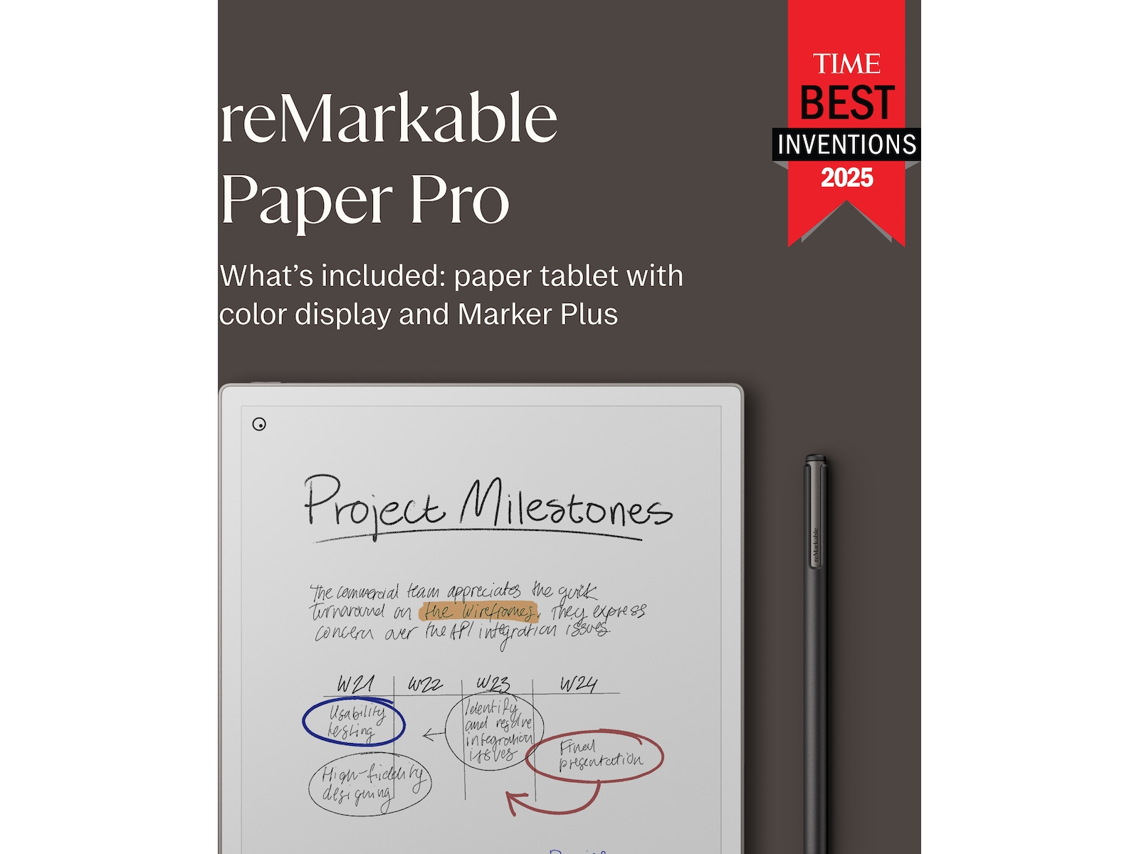 reMarkable Paper Pro 11,8" 64GB inkl. Marker Plus Digitala anteckningsblock