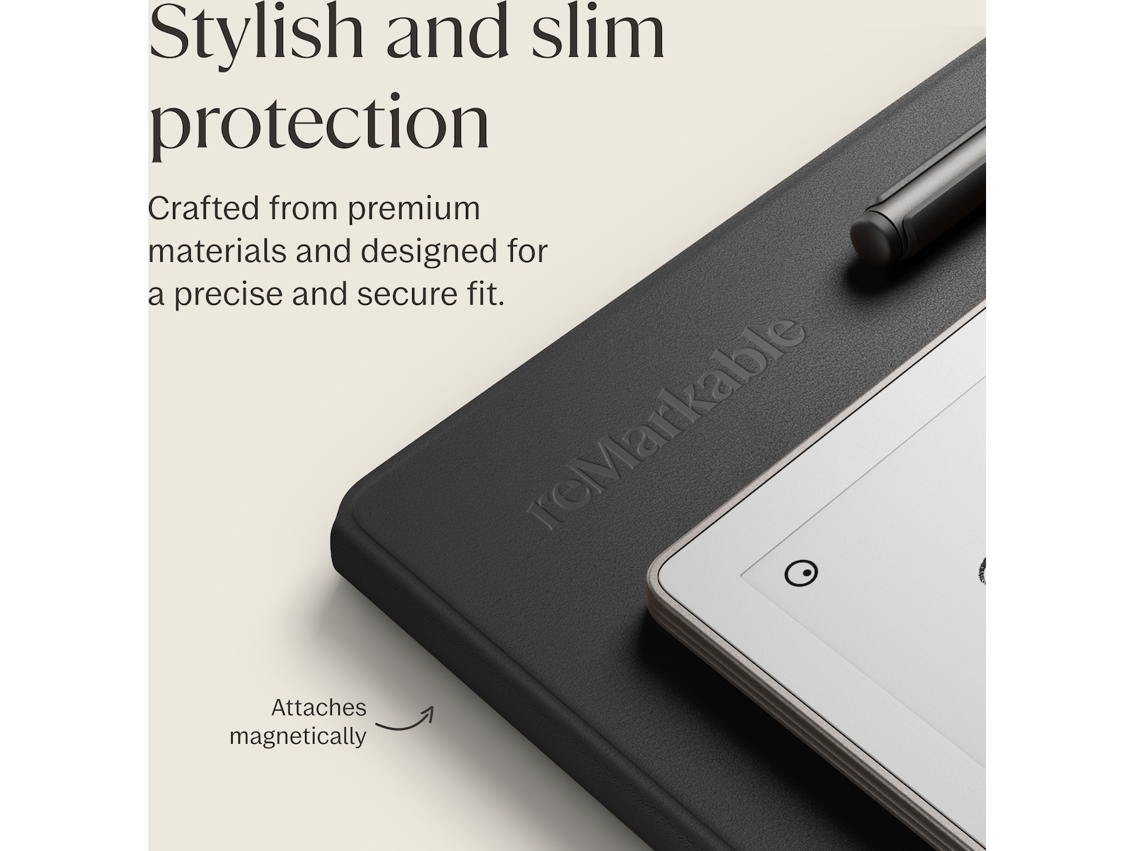 reMarkable Paper Pro 11,8" 64GB inkl. Marker Plus och Book Folio (svart skinn) Digitala anteckningsblock