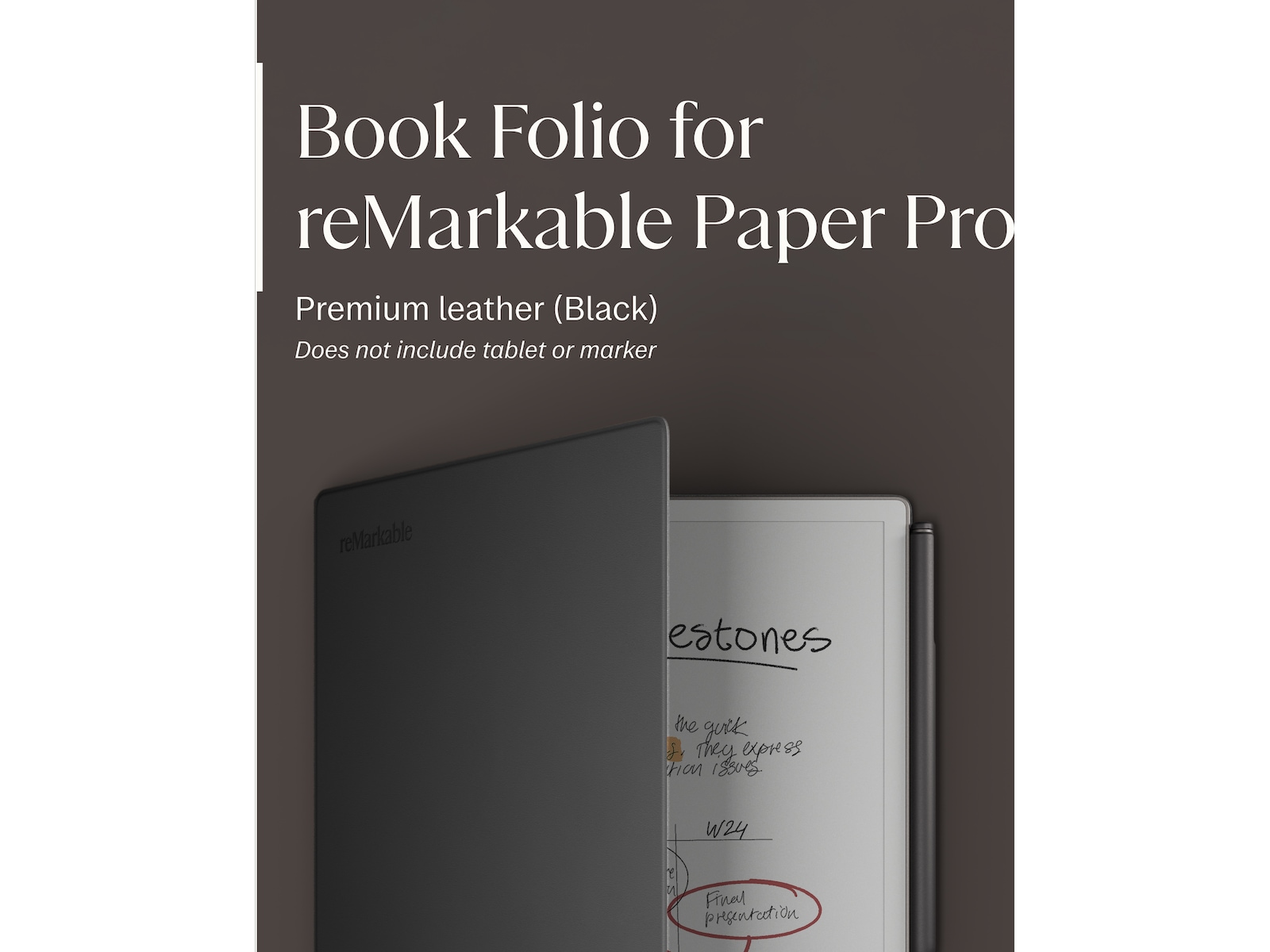 reMarkable Paper Pro Book Folio (svart) Tillbehör till digitala anteckningsblock