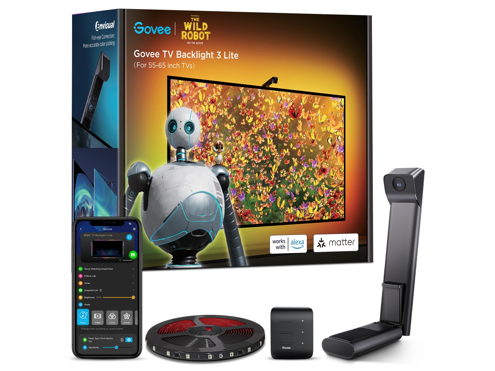 Govee TV Backlite 3 Lite Wild Robot (55-65") Led strips & underhållning