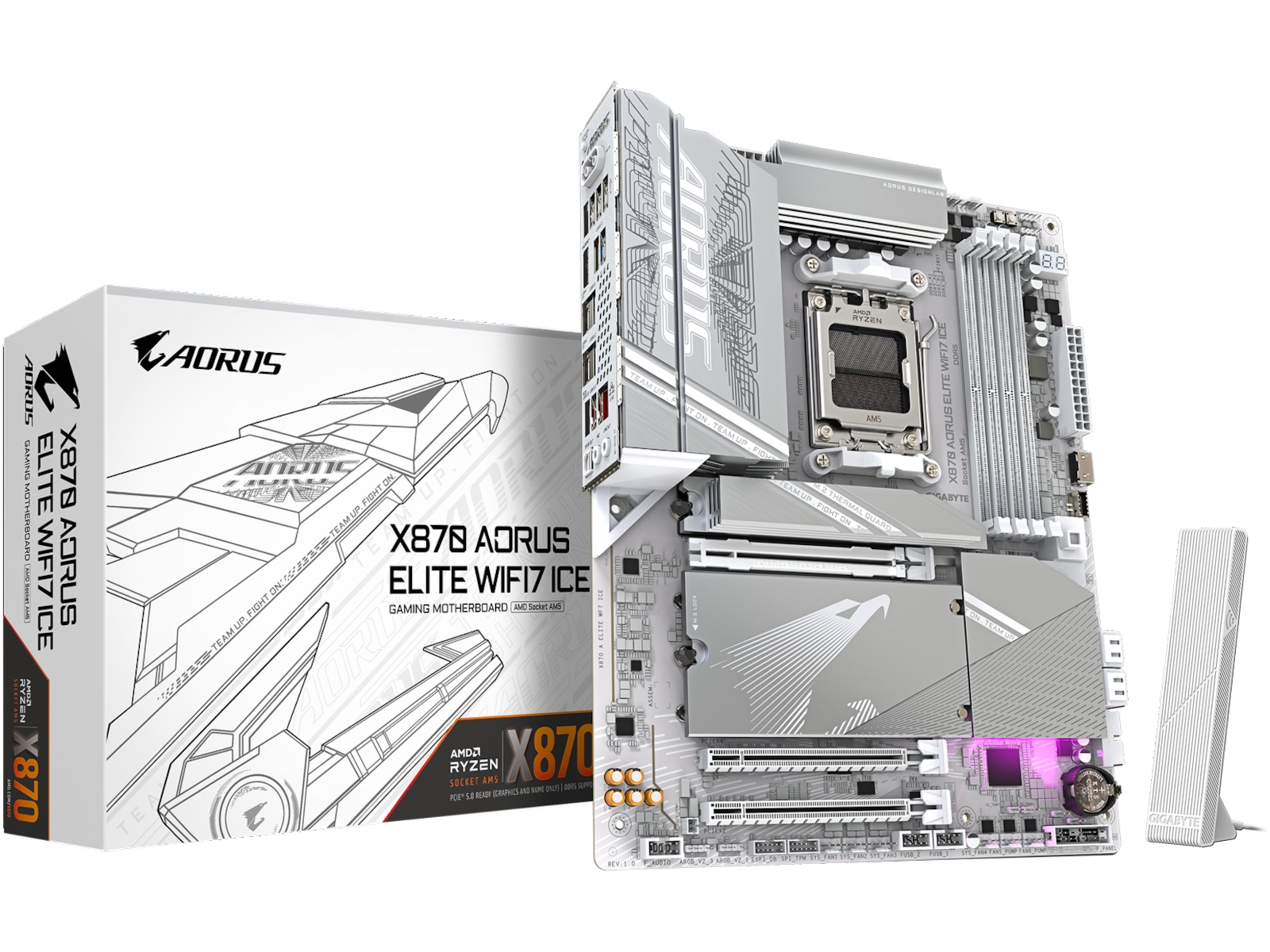 Gigabyte X870E AORUS ELITE WF7 ICE Moderkort AMD Socket