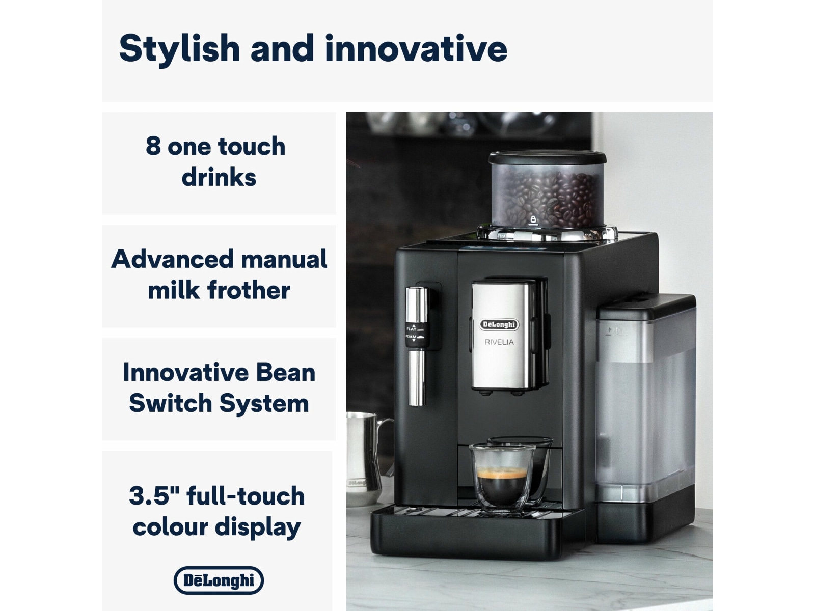 DeLonghi Rivelia EXAM440.35.B automatisk kaffemaskin Espressomaskiner