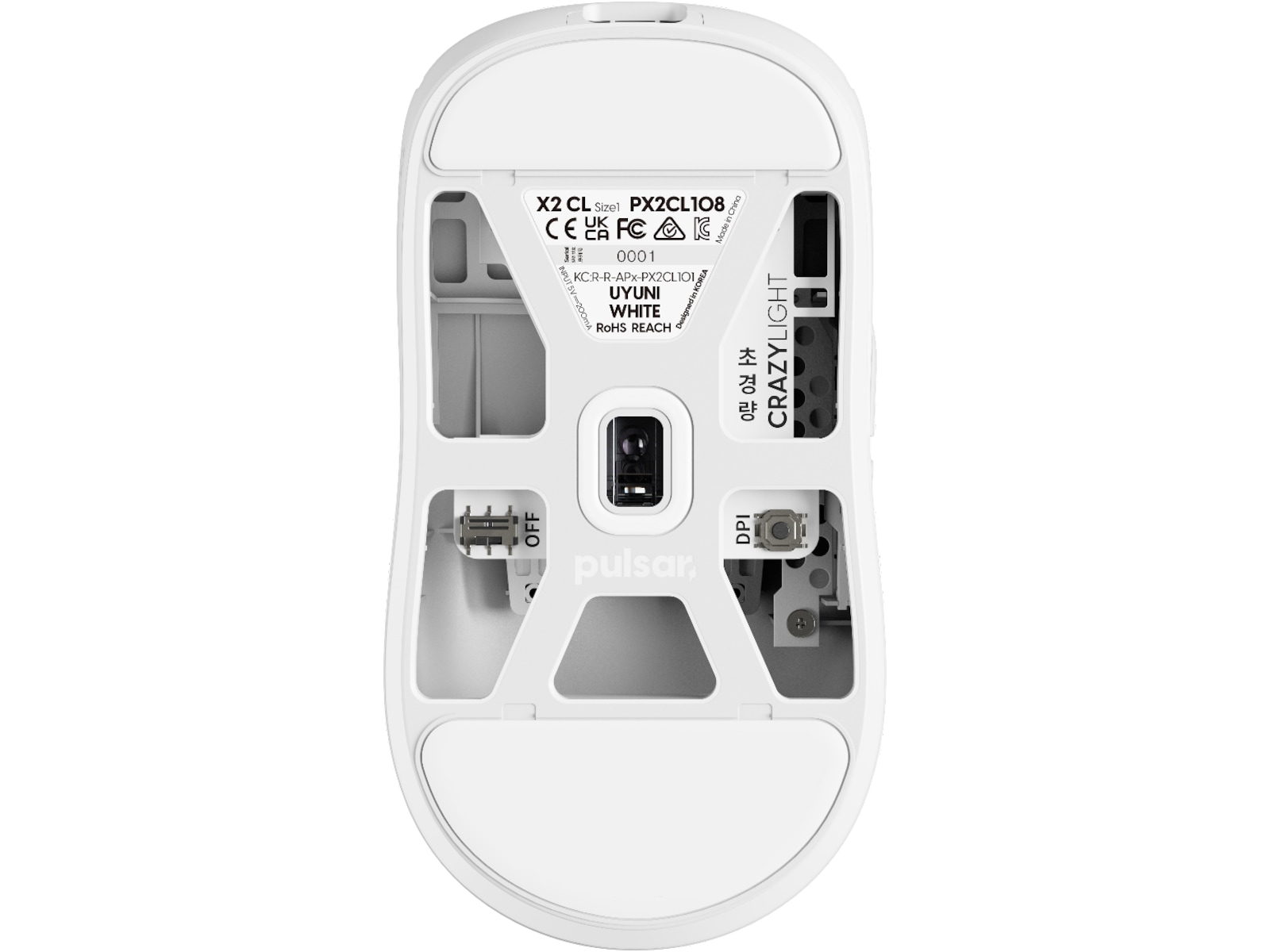 Pulsar X2 CrazyLight Trådlös Gamingmus (Uyuni White) Gamingmus