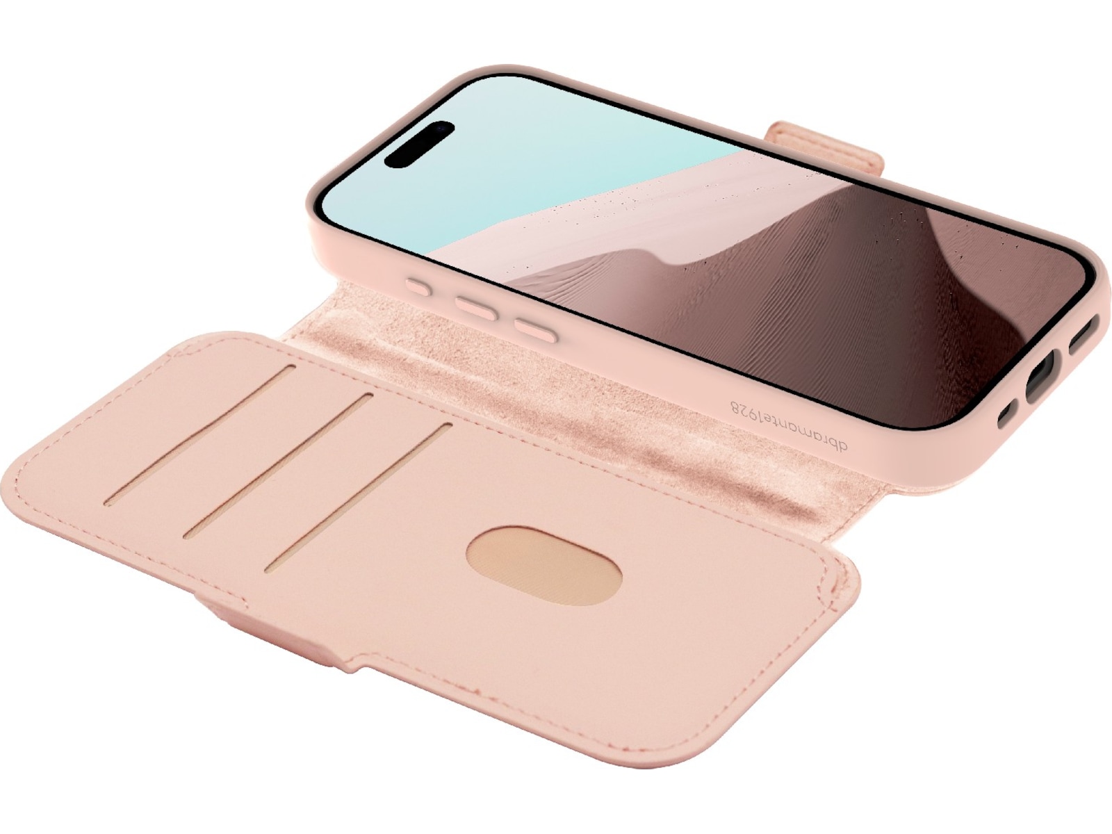 dbramante1928 iPhone 17 Lynge 2-i-1 Plånboksfodral (pink sand) Mobilskal