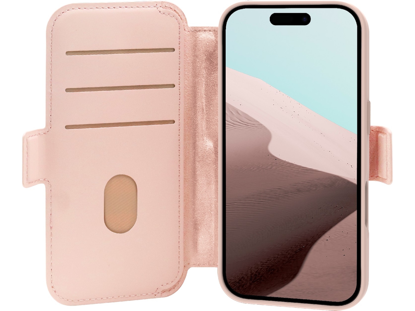dbramante1928 iPhone 17 Lynge 2-i-1 Plånboksfodral (pink sand) Mobilskal
